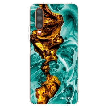 Picasee átlátszó szilikon tok az alábbi mobiltelefonokra Huawei P30 - Goldsky