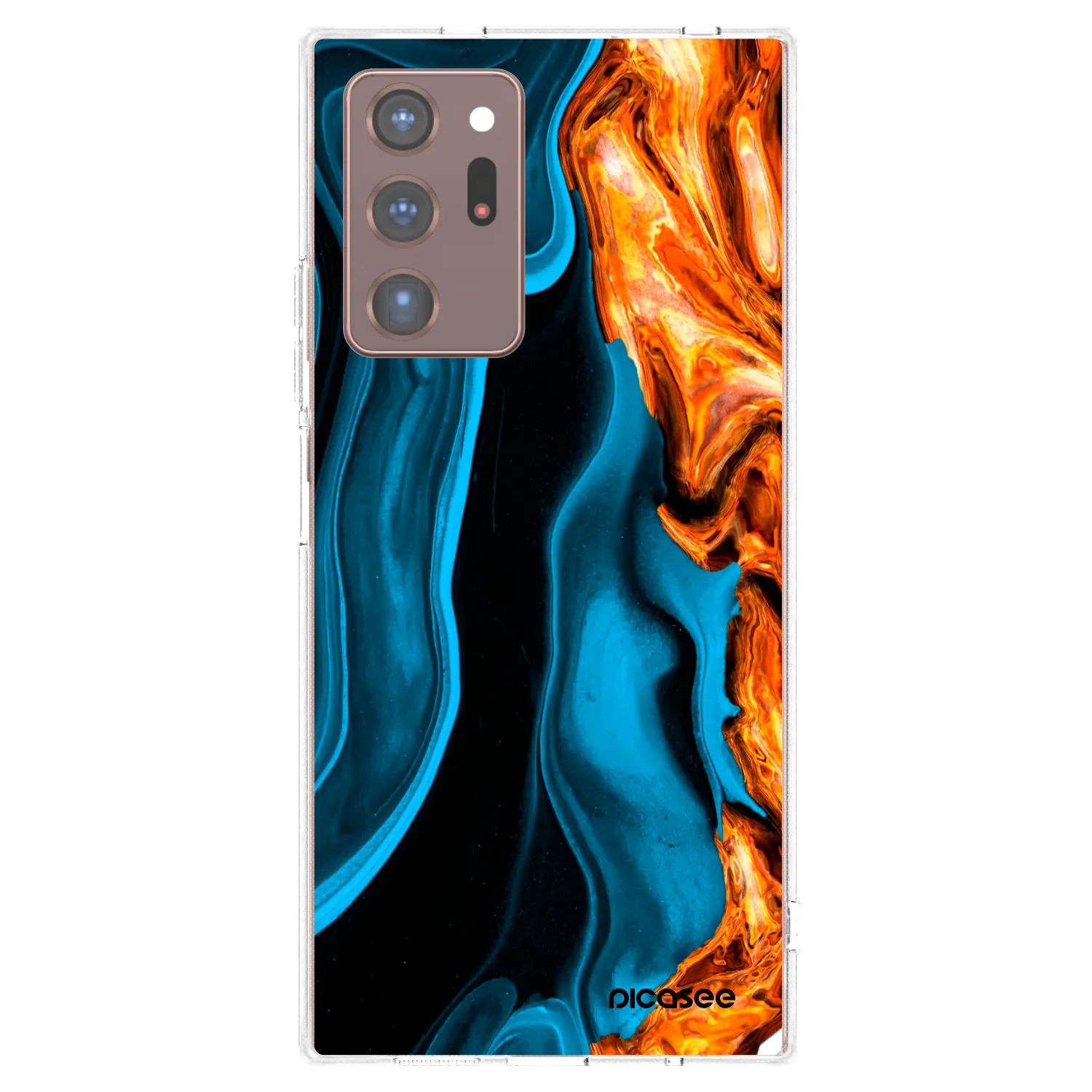 Picasee átlátszó szilikon tok az alábbi mobiltelefonokra Samsung Galaxy Note 20 Ultra - Gold blue