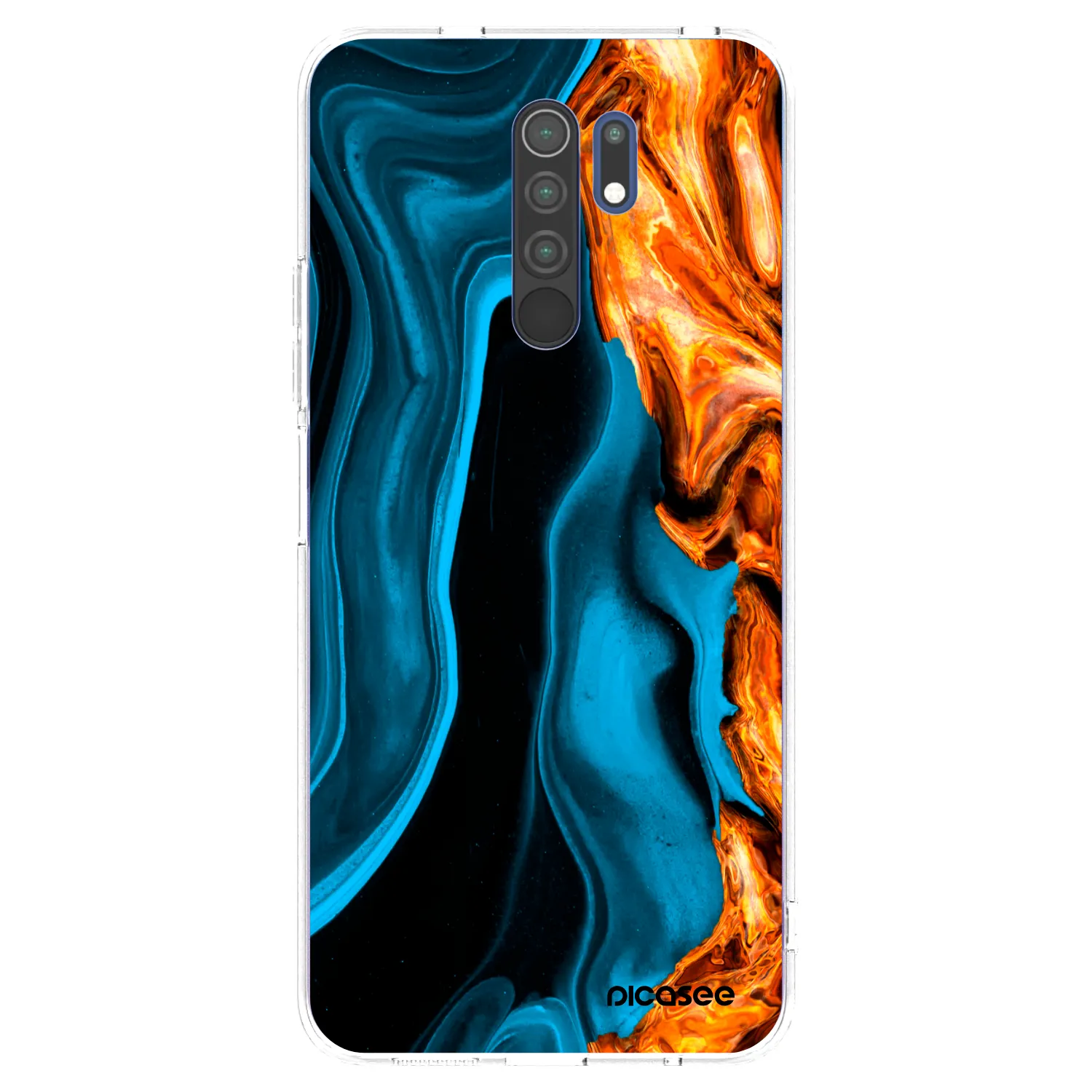 Picasee átlátszó szilikon tok az alábbi mobiltelefonokra Xiaomi Redmi 9 - Gold blue