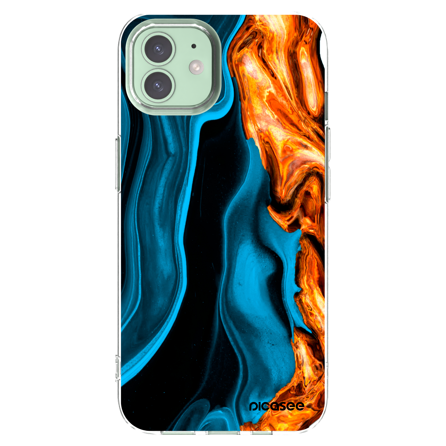 Picasee átlátszó szilikon tok az alábbi mobiltelefonokra Apple iPhone 12 Pro - Gold blue