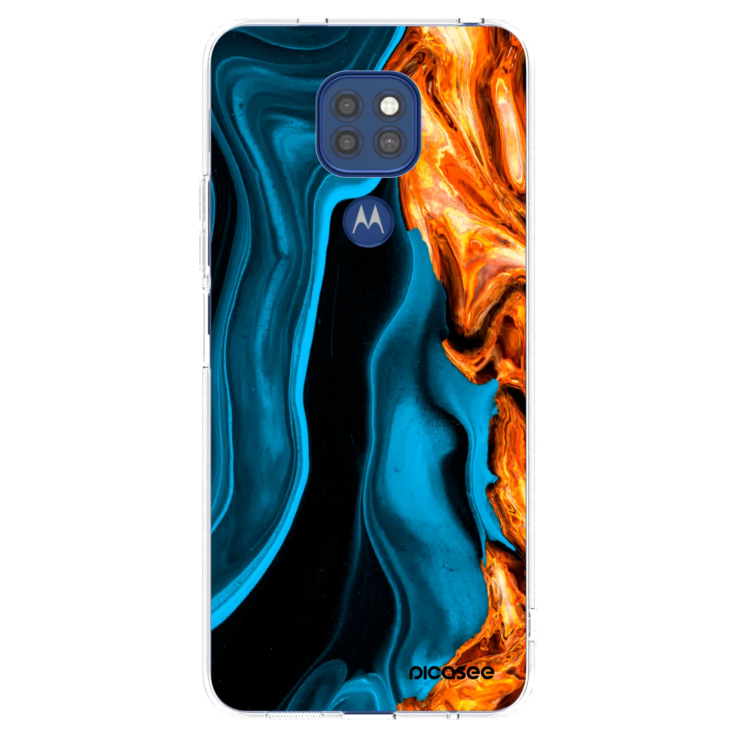 Picasee átlátszó szilikon tok az alábbi mobiltelefonokra Motorola Moto G9 Play - Gold blue