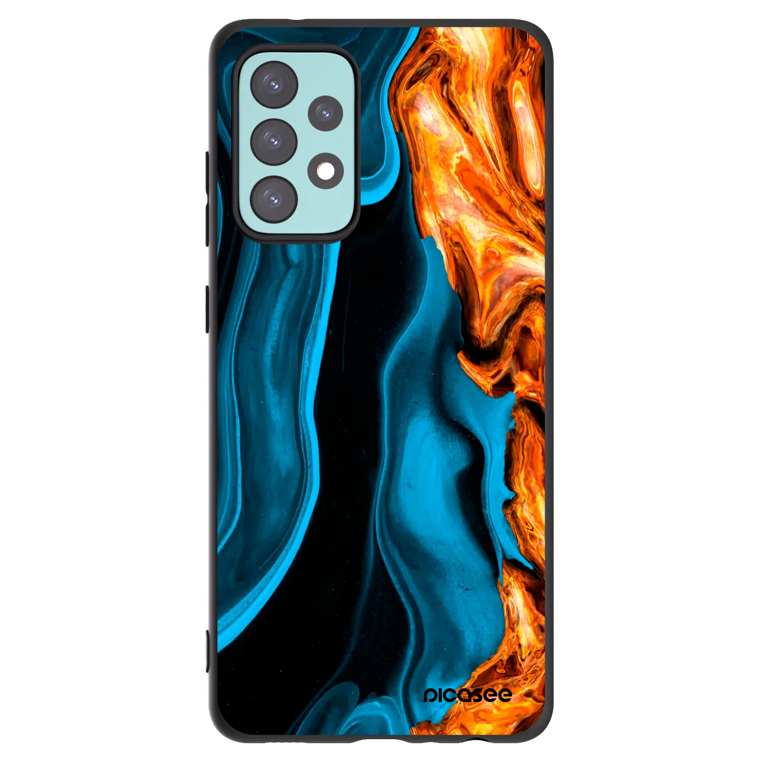 Picasee fekete szilikon tok az alábbi mobiltelefonokra Samsung Galaxy A72 A725F - Gold blue
