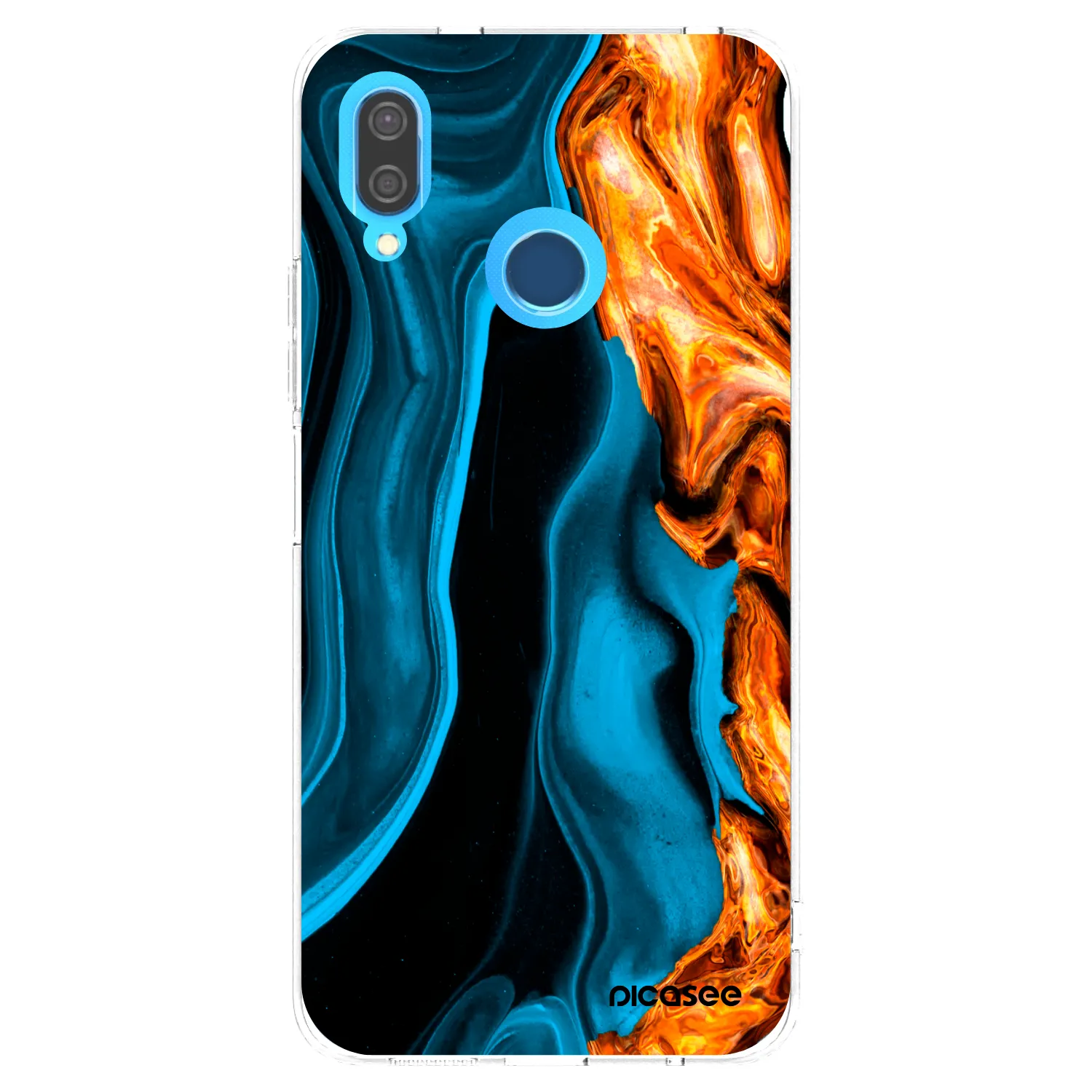 Picasee átlátszó szilikon tok az alábbi mobiltelefonokra Huawei P20 Lite - Gold blue