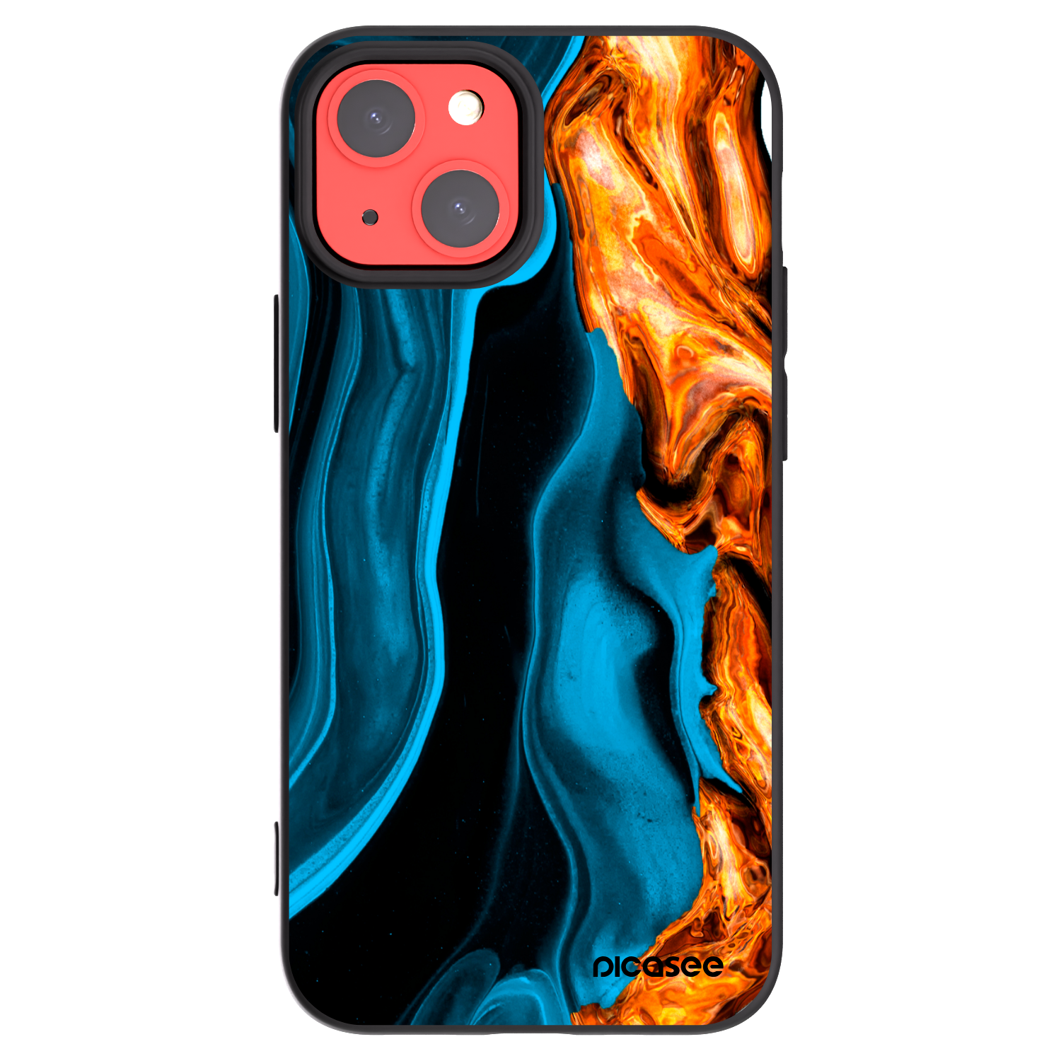 Picasee fekete szilikon tok az alábbi mobiltelefonokra Apple iPhone 13 mini - Gold blue