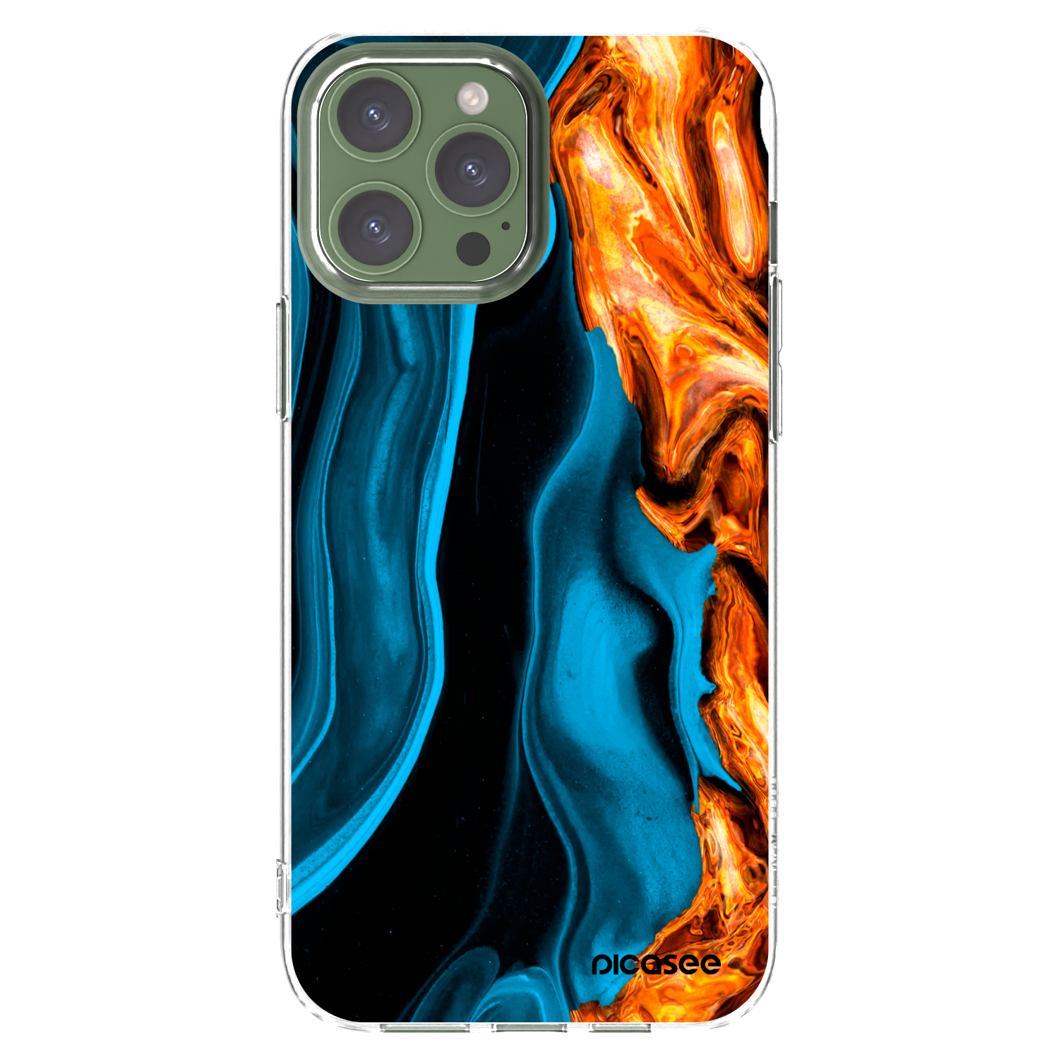 Picasee átlátszó szilikon tok az alábbi mobiltelefonokra Apple iPhone 13 Pro Max - Gold blue