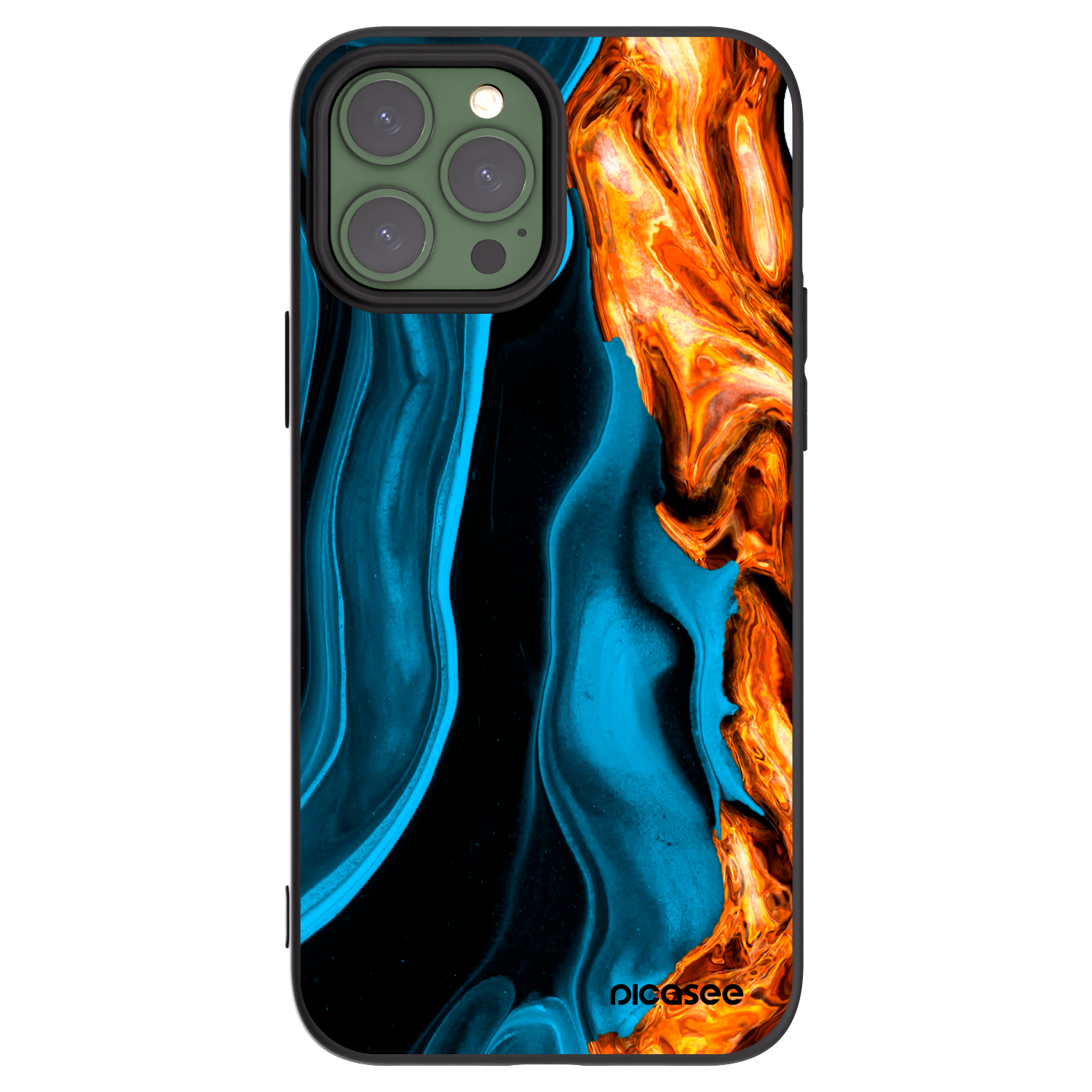 Picasee fekete szilikon tok az alábbi mobiltelefonokra Apple iPhone 13 Pro Max - Gold blue