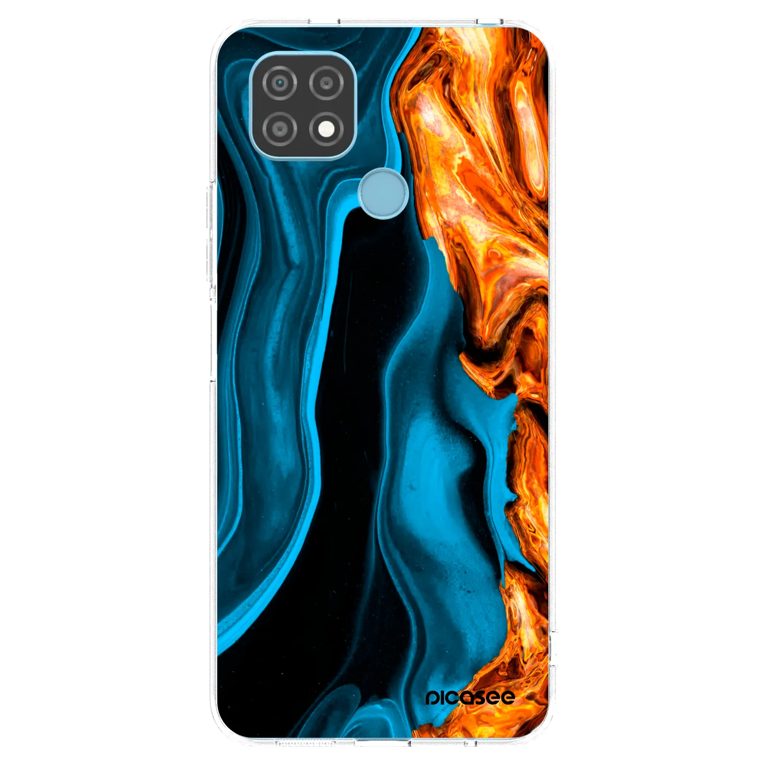 Picasee átlátszó szilikon tok az alábbi mobiltelefonokra Realme C21 - Gold blue