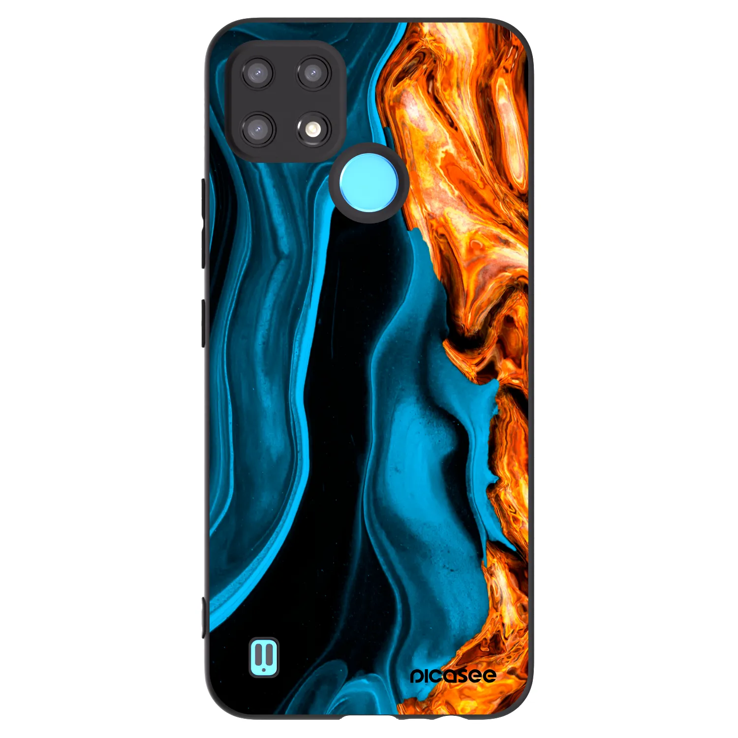 Picasee fekete szilikon tok az alábbi mobiltelefonokra Realme C21 - Gold blue