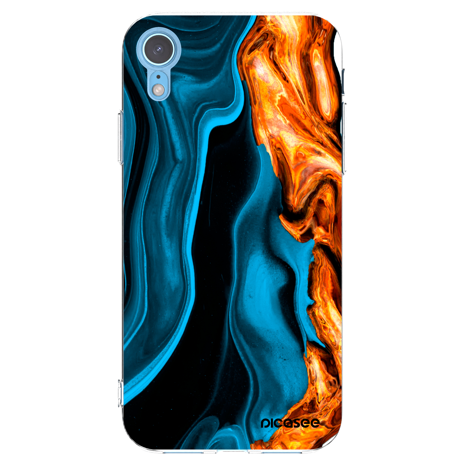 Picasee átlátszó szilikon tok az alábbi mobiltelefonokra Apple iPhone XR - Gold blue