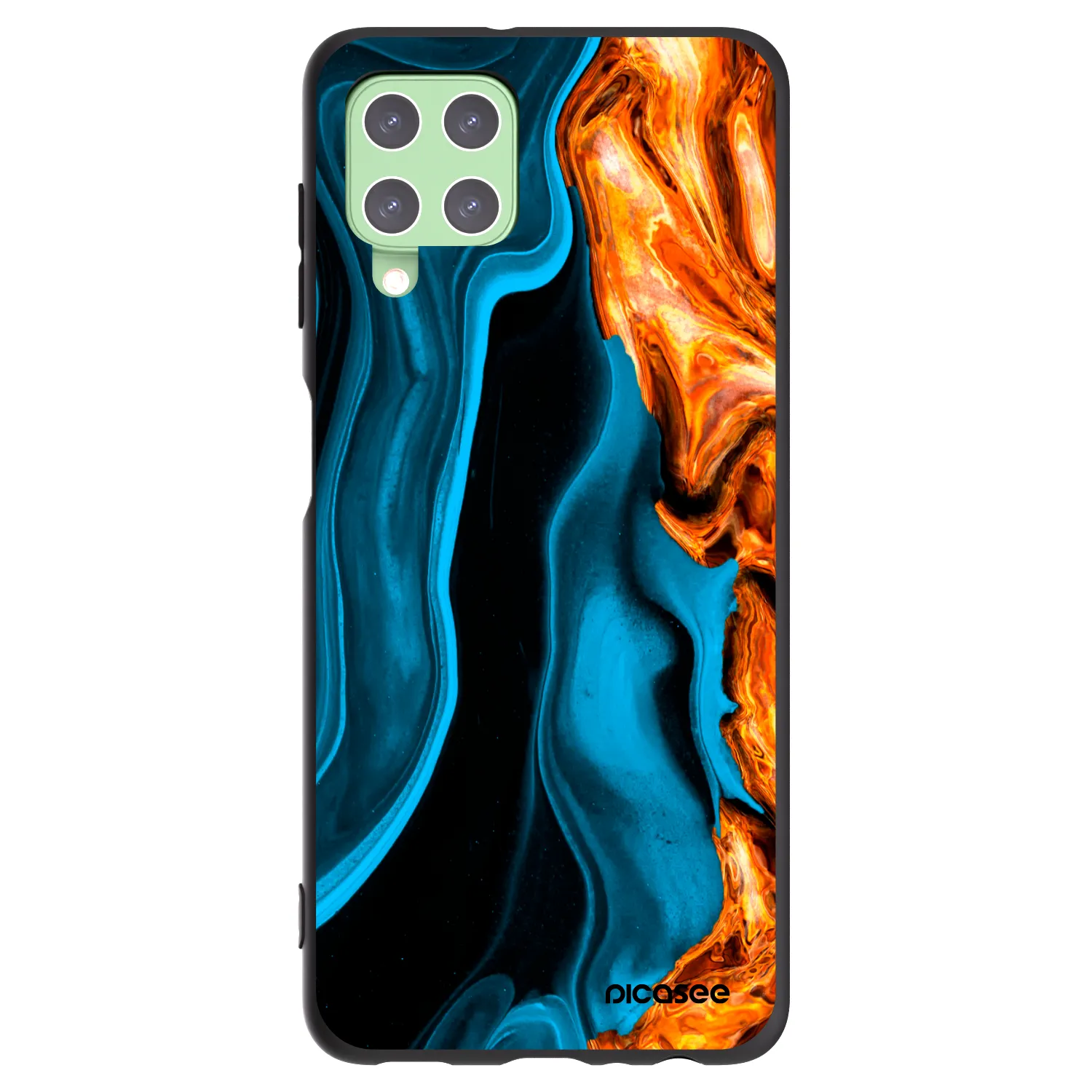 Picasee fekete szilikon tok az alábbi mobiltelefonokra Samsung Galaxy A22 A225F 4G - Gold blue