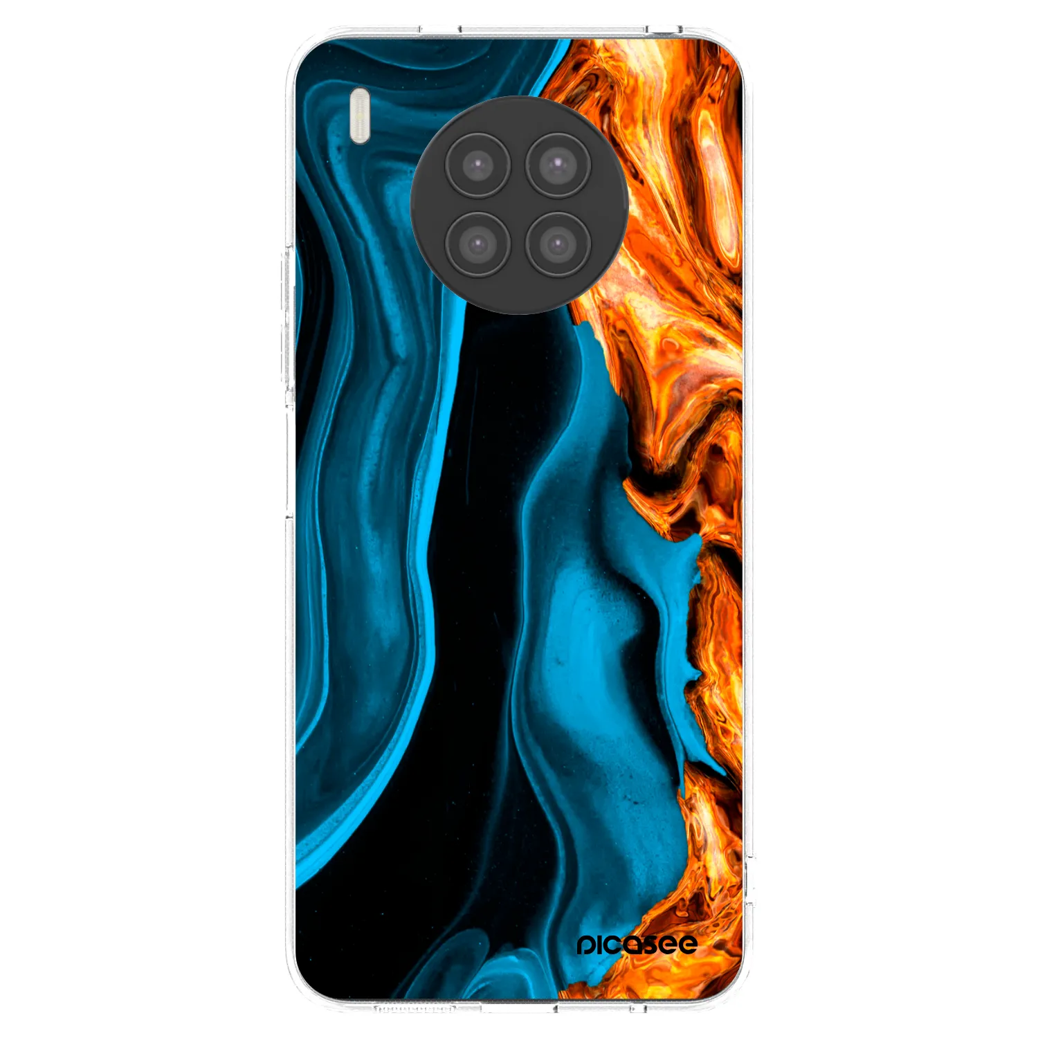 Picasee átlátszó szilikon tok az alábbi mobiltelefonokra Huawei Nova 8i - Gold blue