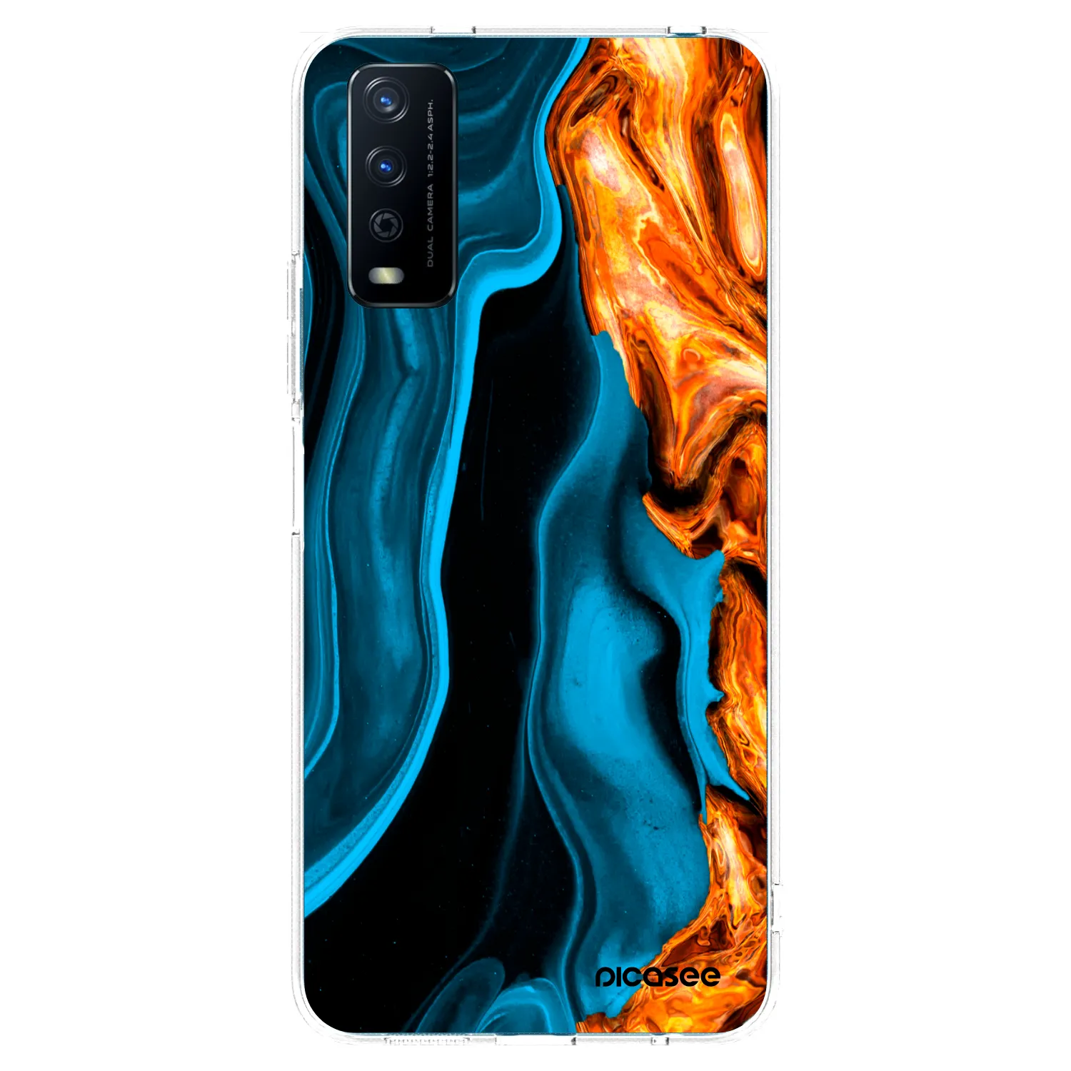 Picasee átlátszó szilikon tok az alábbi mobiltelefonokra Vivo Y11s - Gold blue