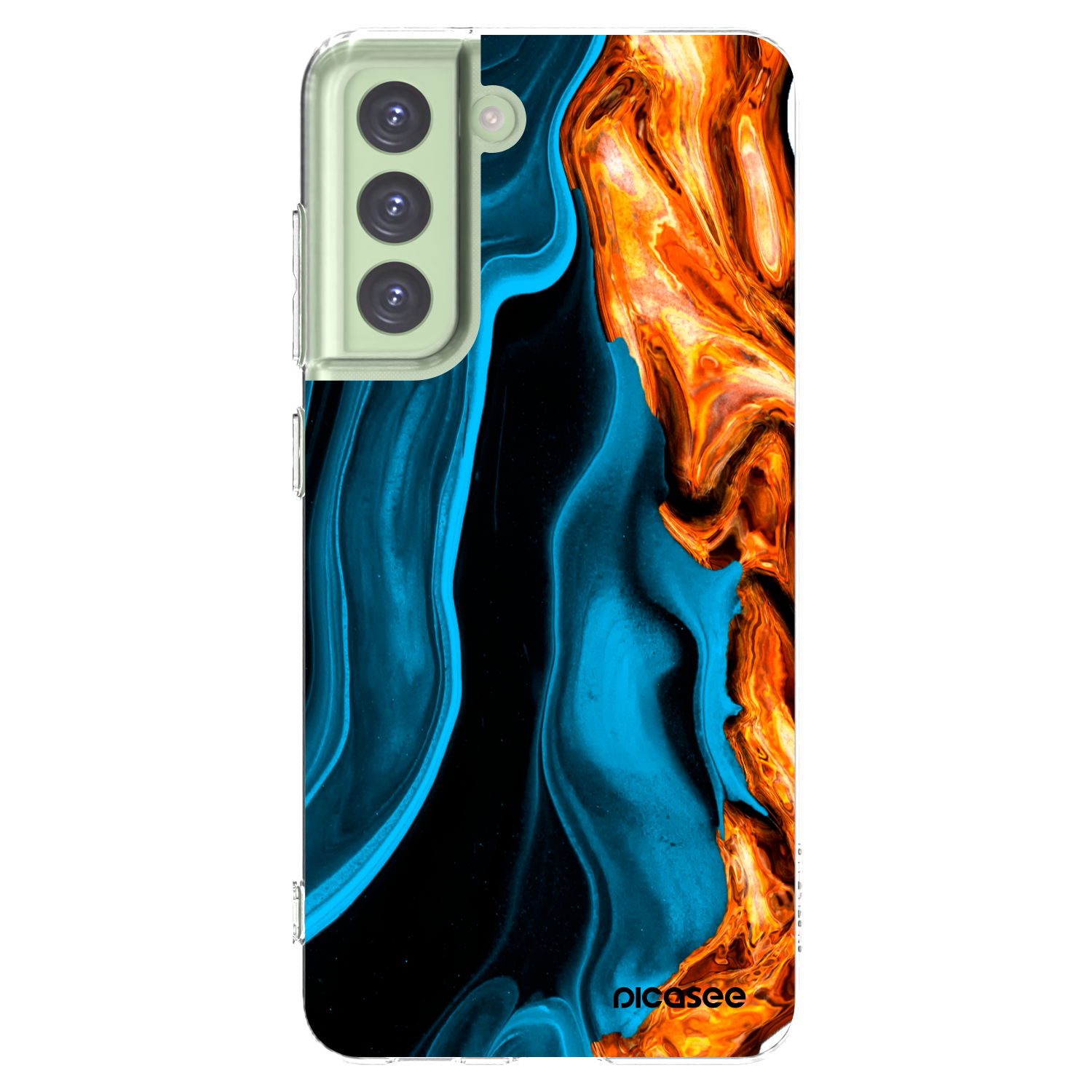 Picasee átlátszó szilikon tok az alábbi mobiltelefonokra Samsung Galaxy S21 FE 5G - Gold blue