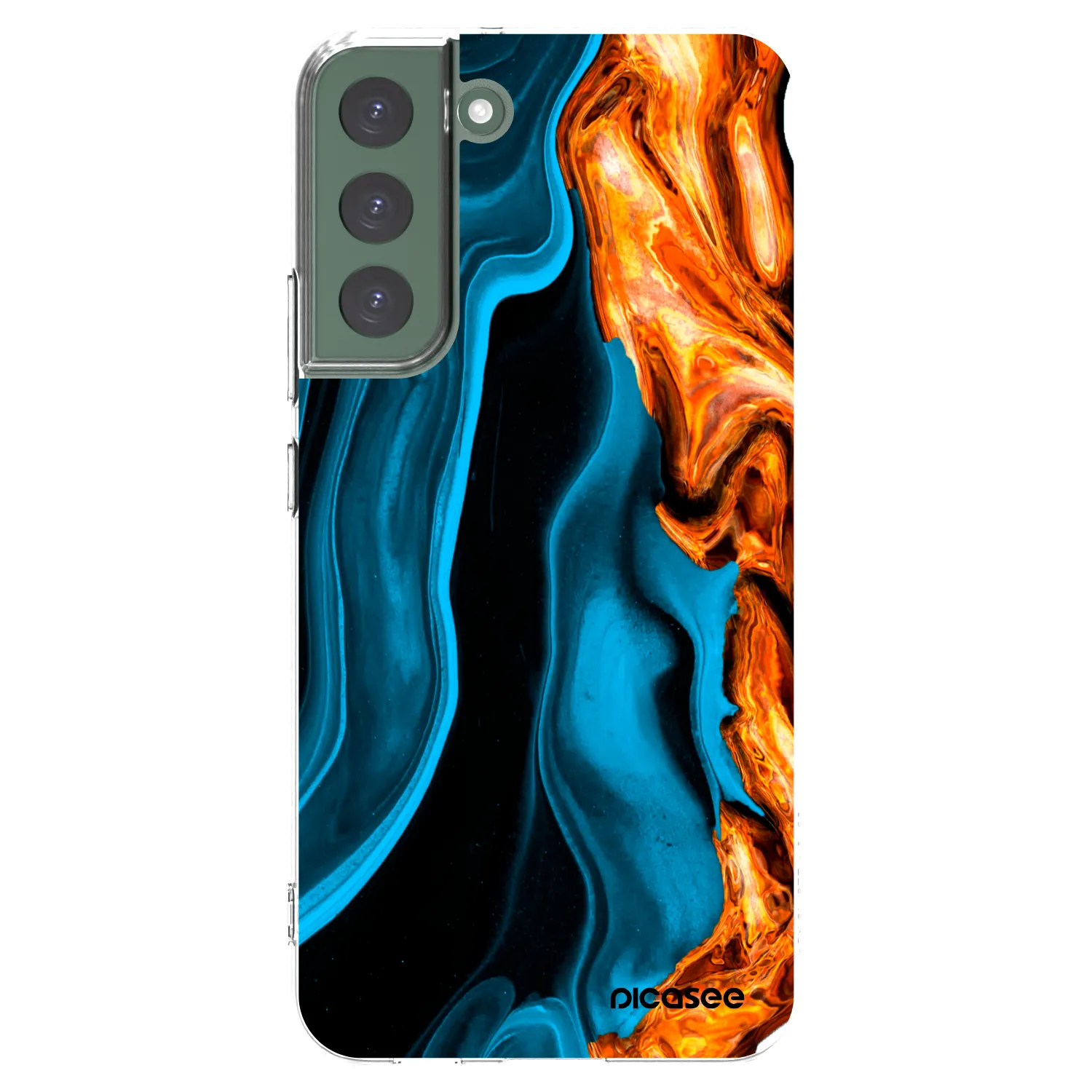 Picasee átlátszó szilikon tok az alábbi mobiltelefonokra Samsung Galaxy S22+ 5G - Gold blue