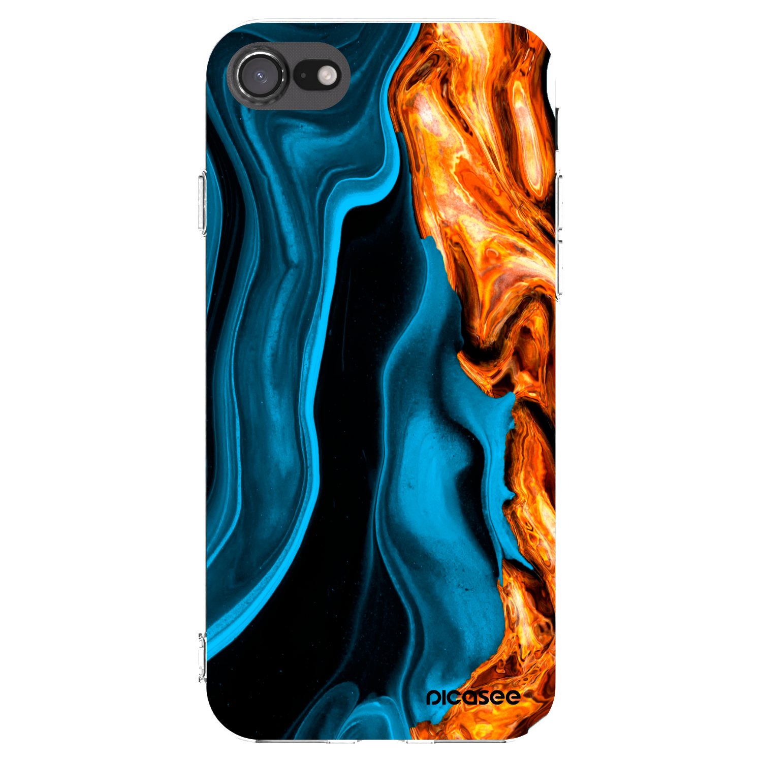 Picasee átlátszó szilikon tok az alábbi mobiltelefonokra Apple iPhone SE 2022 - Gold blue