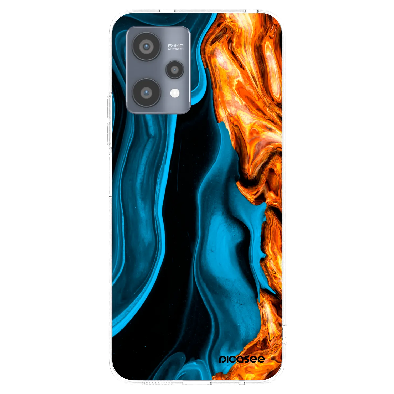 Picasee átlátszó szilikon tok az alábbi mobiltelefonokra Realme 9 Pro 5G - Gold blue