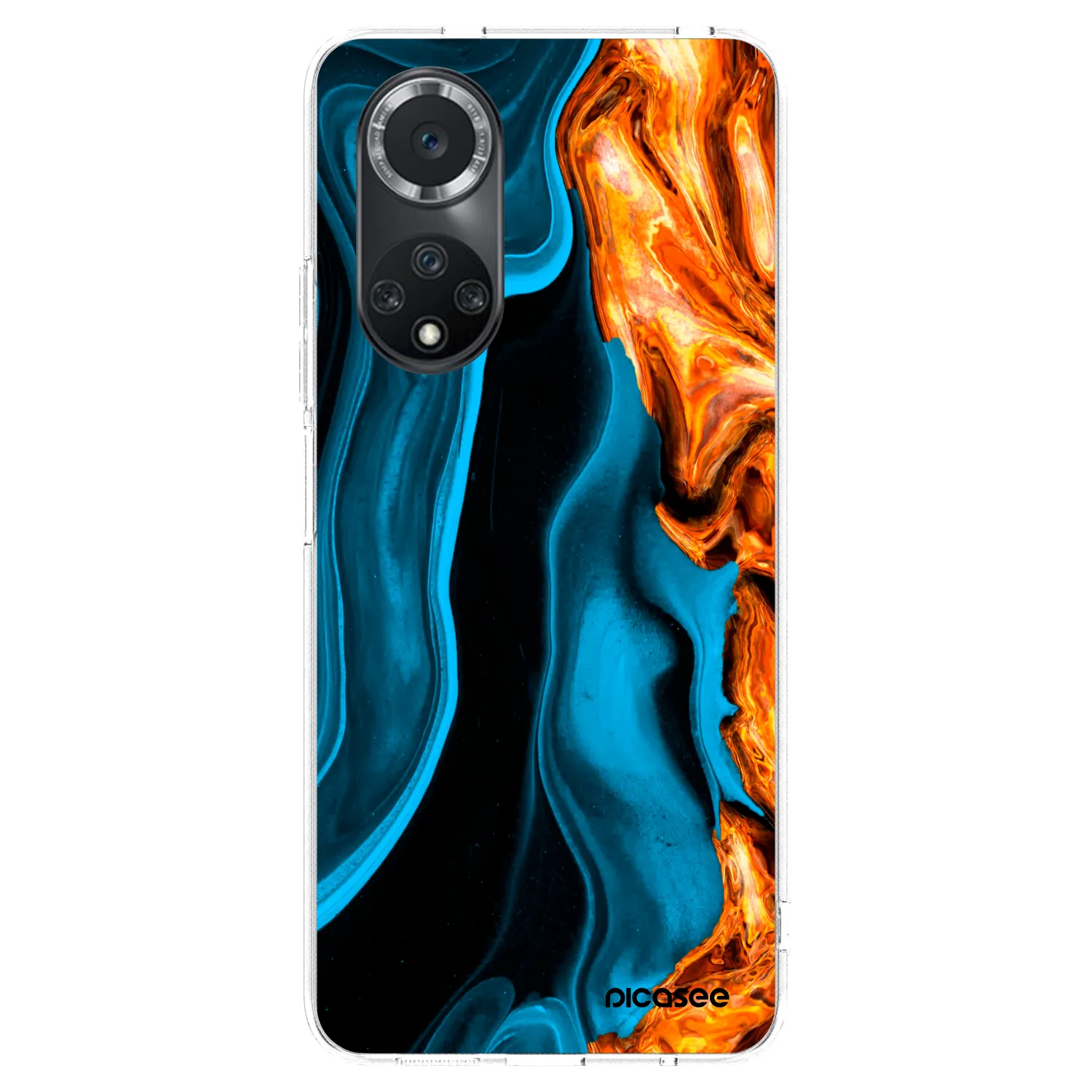 Picasee átlátszó szilikon tok az alábbi mobiltelefonokra Huawei Nova 9 SE - Gold blue