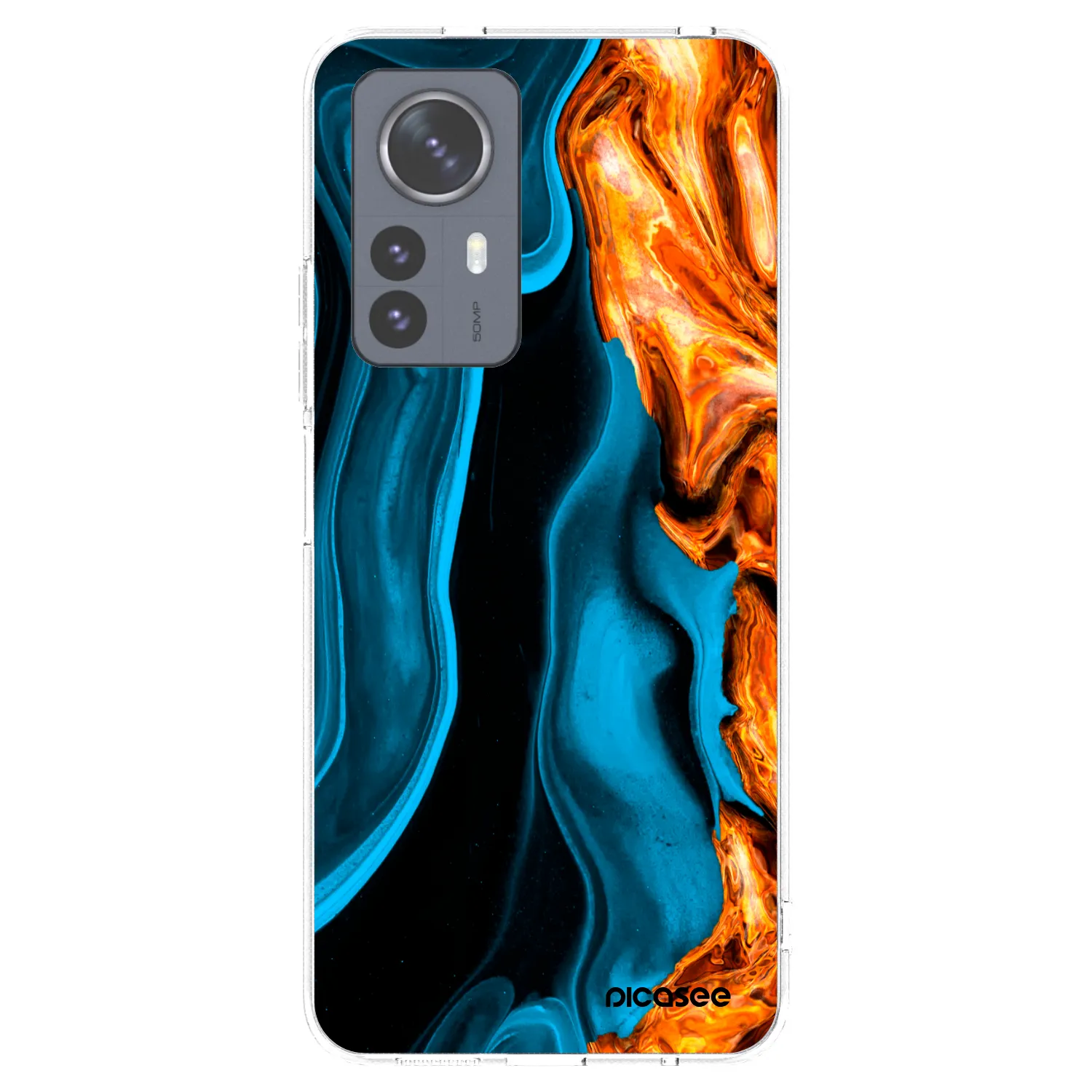 Picasee átlátszó szilikon tok az alábbi mobiltelefonokra Xiaomi 12 Pro - Gold blue