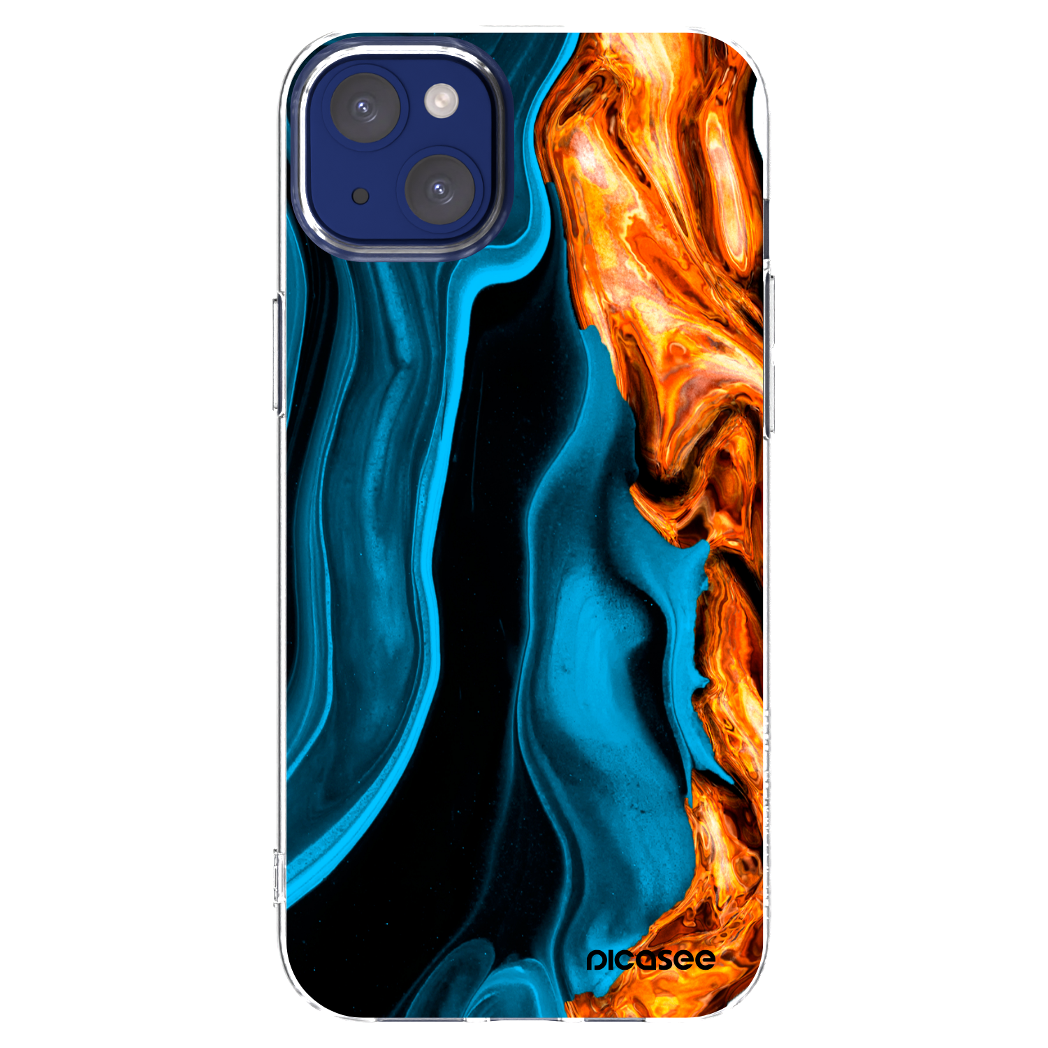 Picasee átlátszó szilikon tok az alábbi mobiltelefonokra Apple iPhone 14 Plus - Gold blue