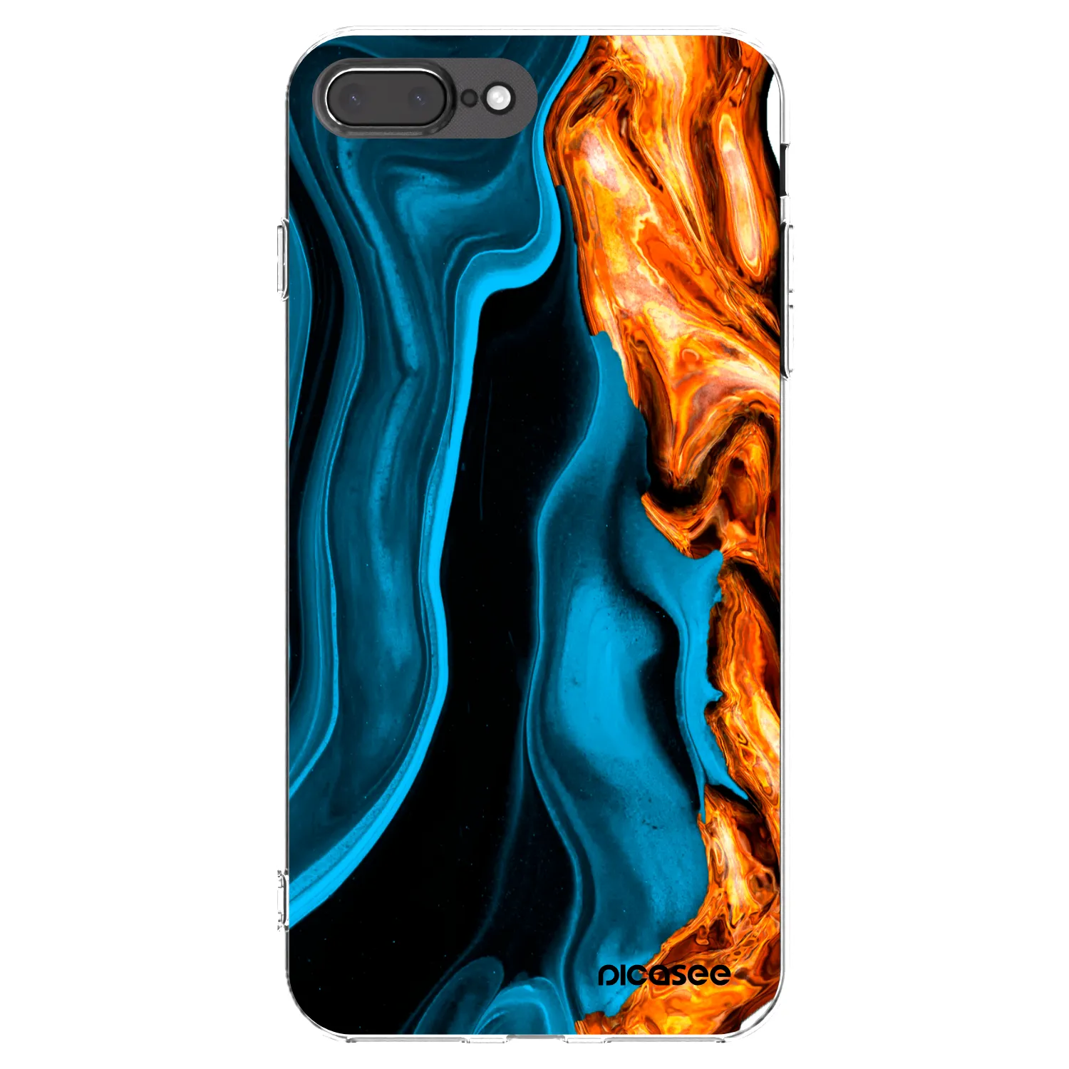 Picasee átlátszó szilikon tok az alábbi mobiltelefonokra Apple iPhone 8 Plus - Gold blue