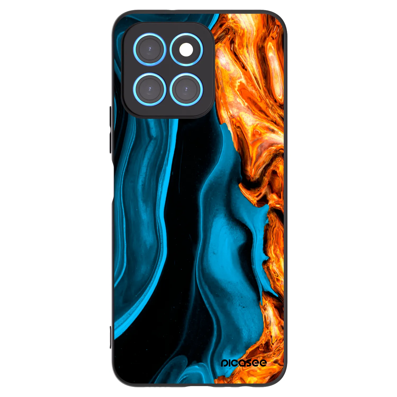 Picasee fekete szilikon tok az alábbi mobiltelefonokra Honor X6 - Gold blue
