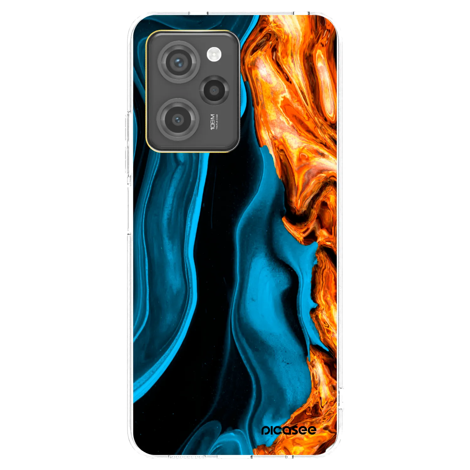 Picasee átlátszó szilikon tok az alábbi mobiltelefonokra Xiaomi Poco X5 Pro - Gold blue