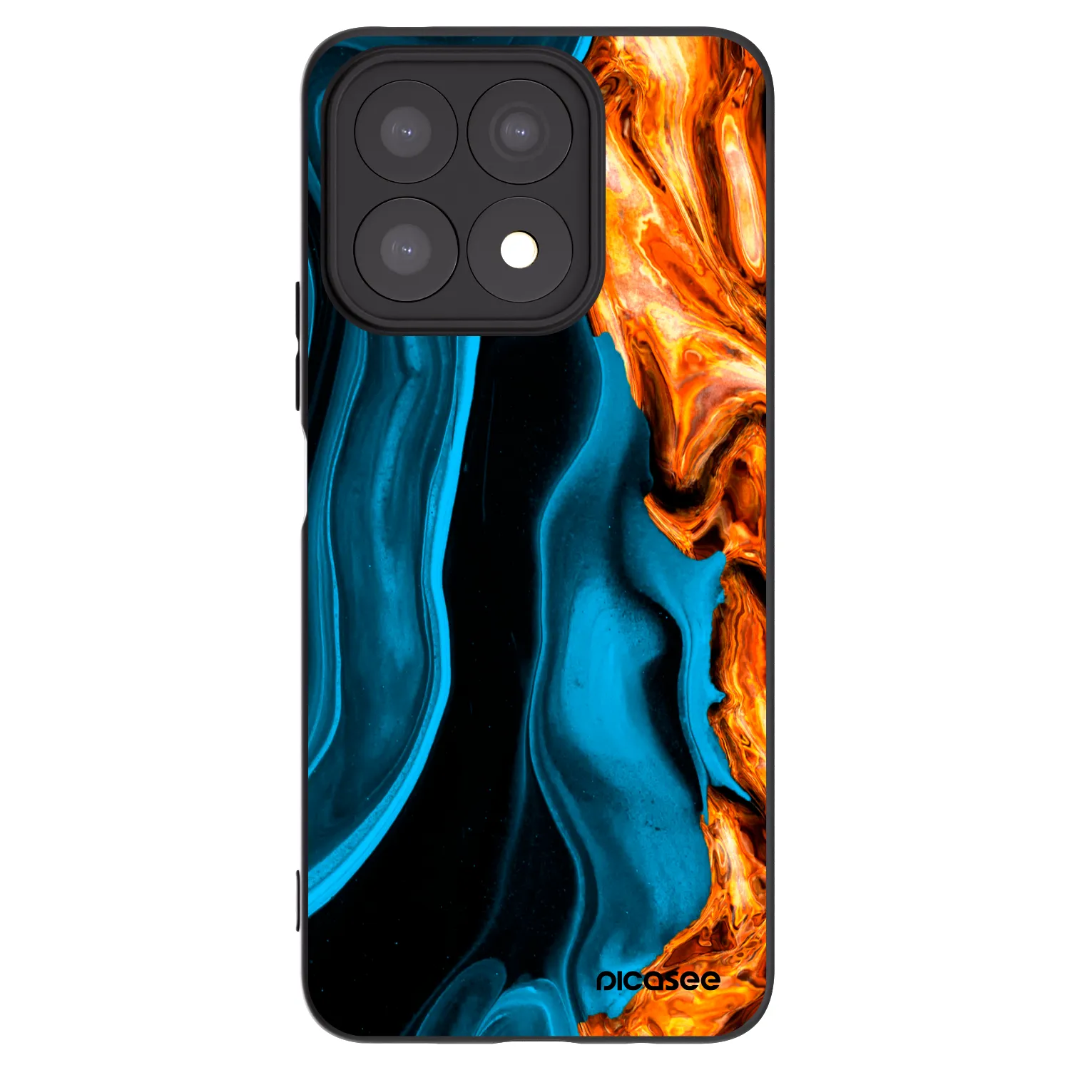 Picasee fekete szilikon tok az alábbi mobiltelefonokra Honor X8a - Gold blue