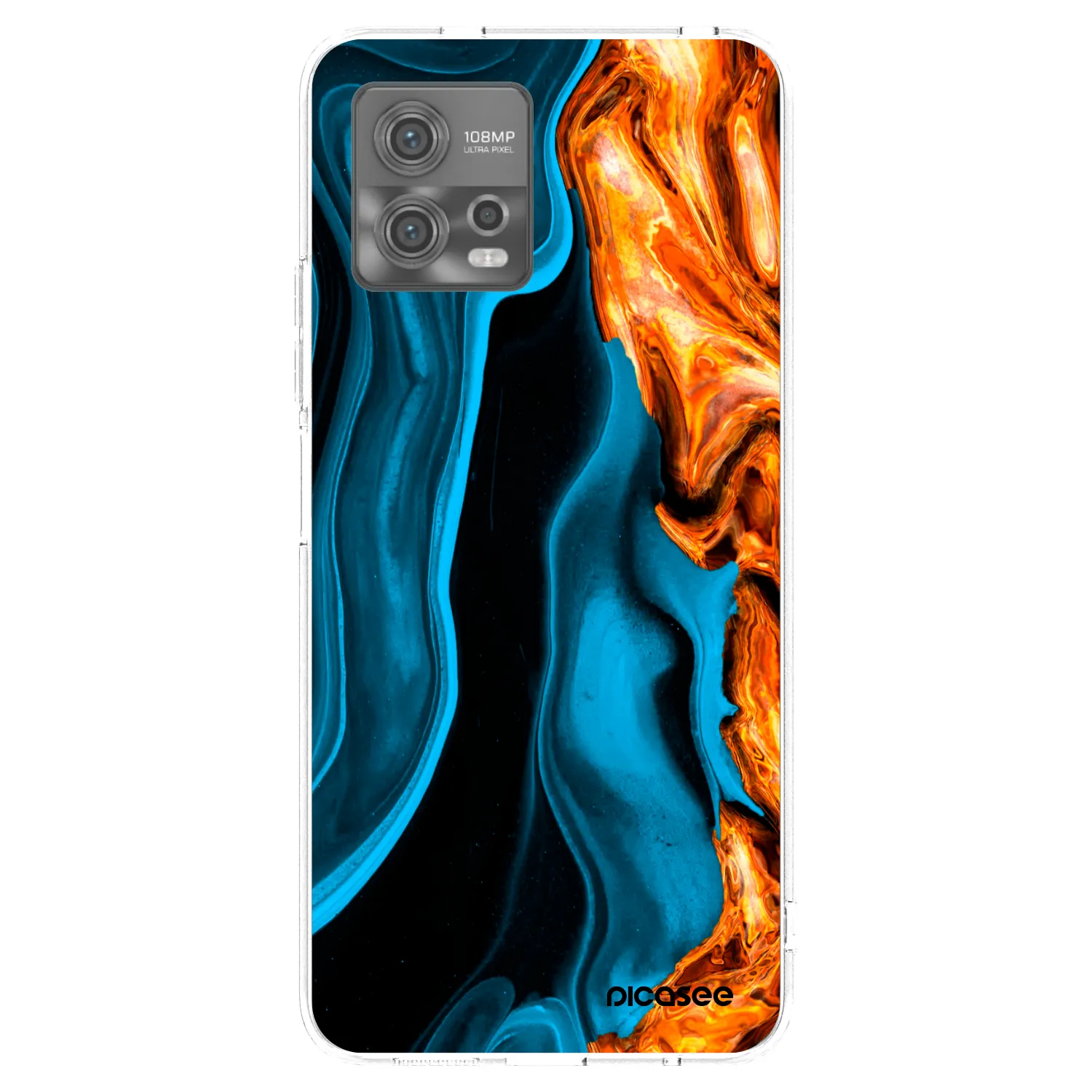 Picasee átlátszó szilikon tok az alábbi mobiltelefonokra Motorola Moto G72 - Gold blue