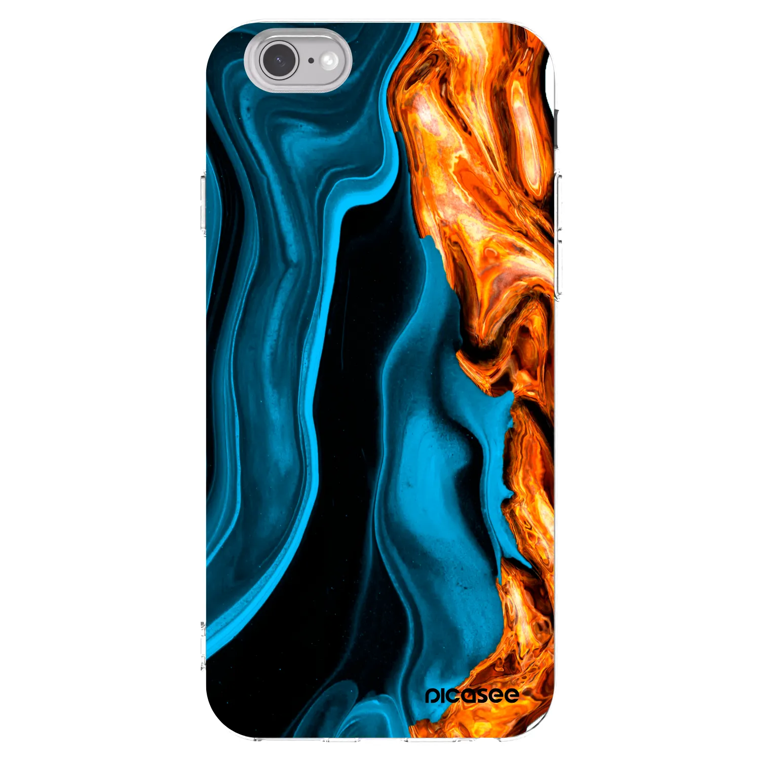 Picasee átlátszó szilikon tok az alábbi mobiltelefonokra Apple iPhone 6/6S - Gold blue