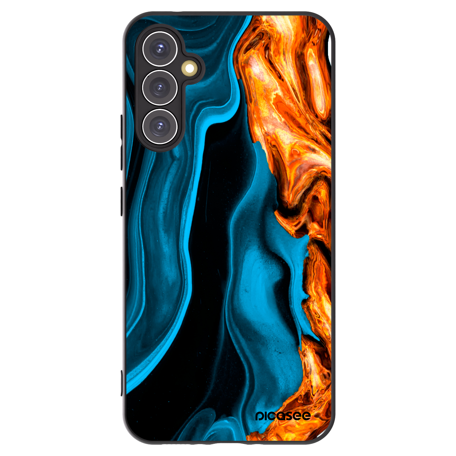 Picasee fekete szilikon tok az alábbi mobiltelefonokra Samsung Galaxy A34 5G A346B - Gold blue