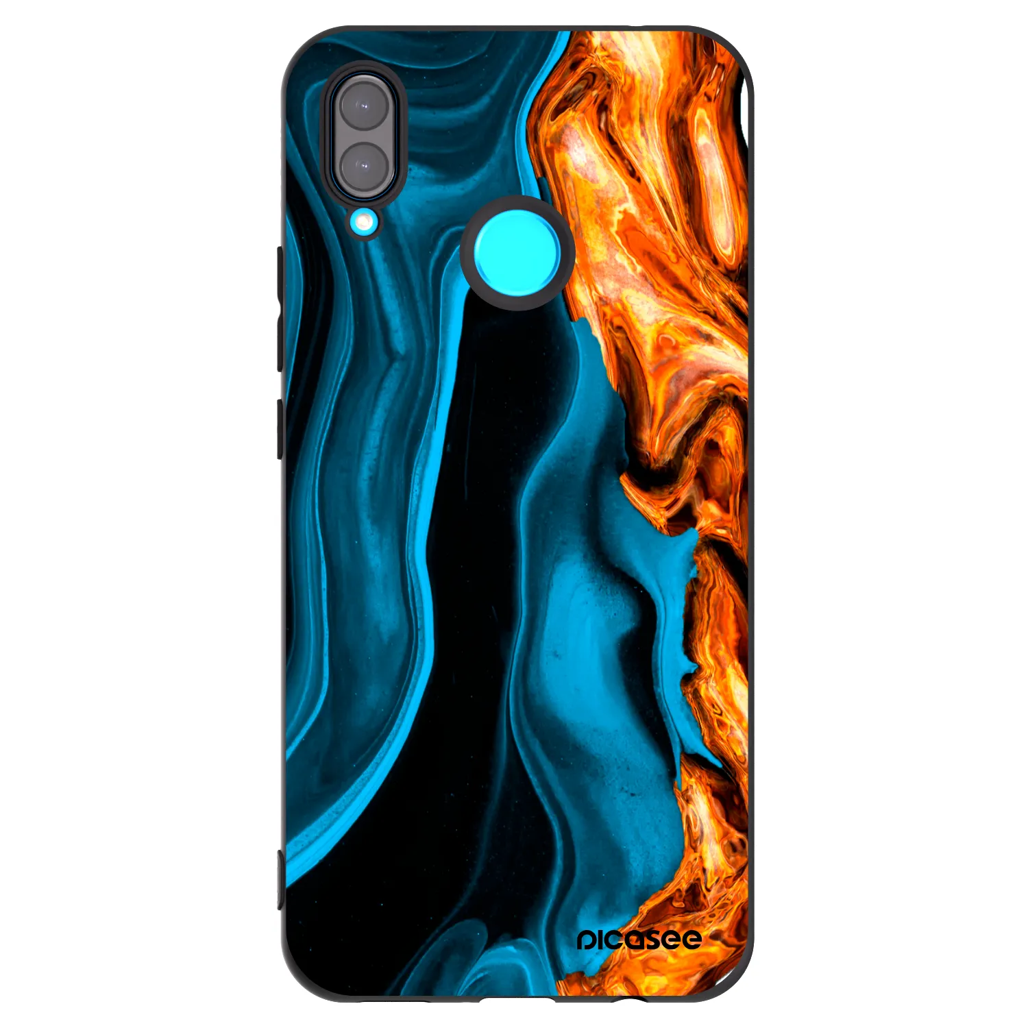 Picasee fekete szilikon tok az alábbi mobiltelefonokra Huawei Nova 3i - Gold blue