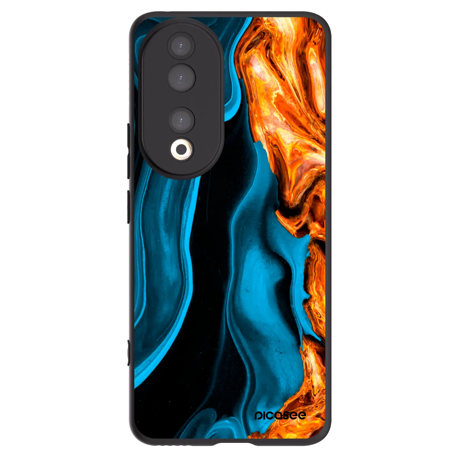 Picasee fekete szilikon tok az alábbi mobiltelefonokra Honor 90 5G - Gold blue
