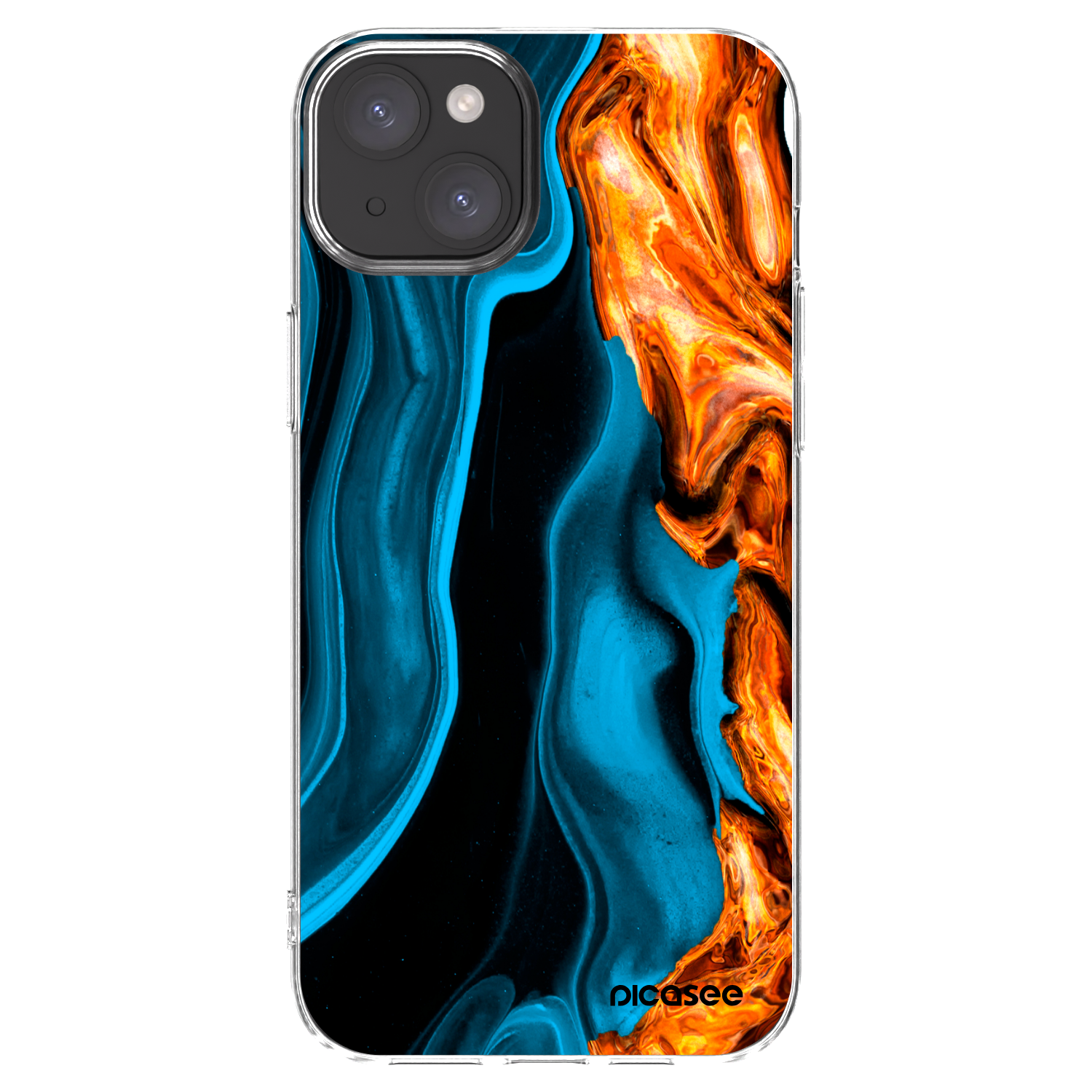 Picasee átlátszó szilikon tok az alábbi mobiltelefonokra Apple iPhone 15 Plus - Gold blue