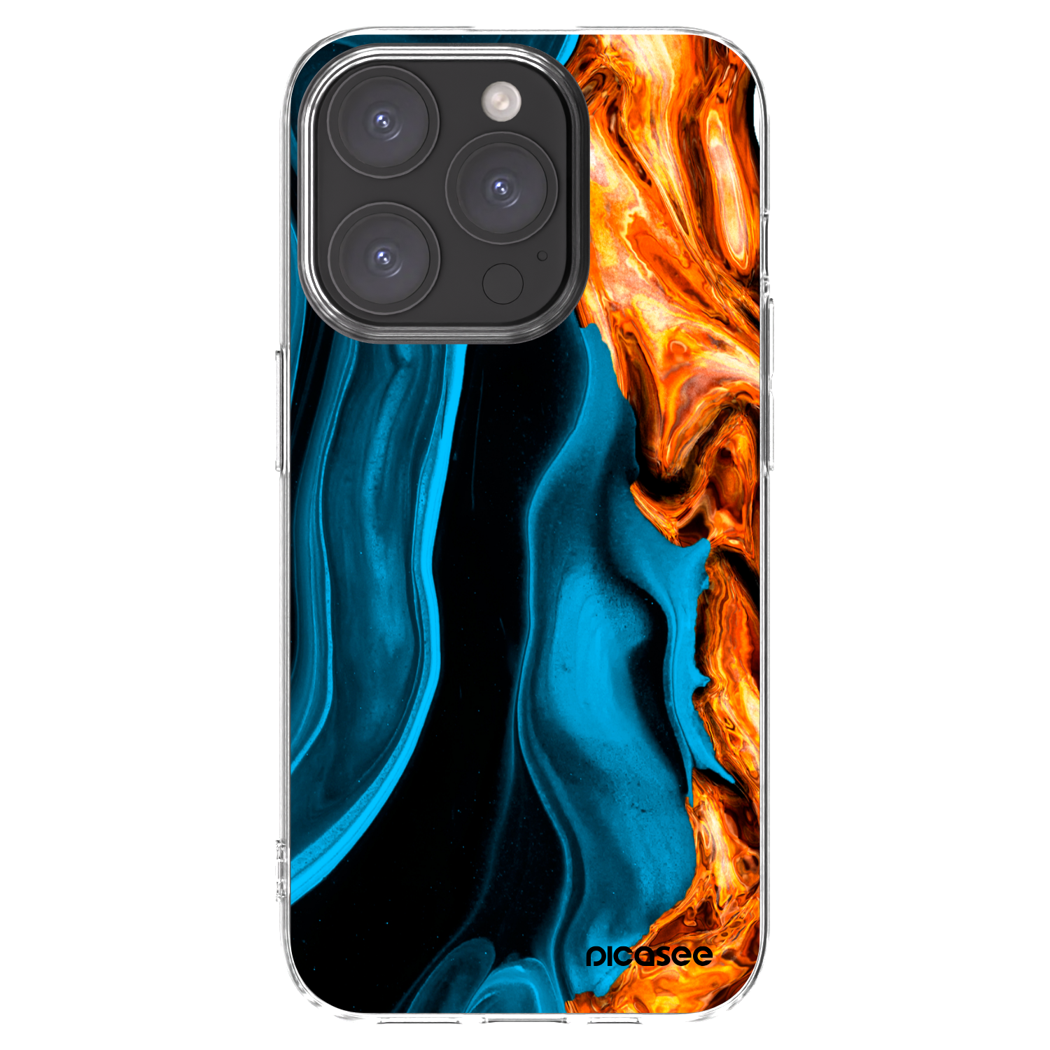 Picasee átlátszó szilikon tok az alábbi mobiltelefonokra Apple iPhone 15 Pro - Gold blue