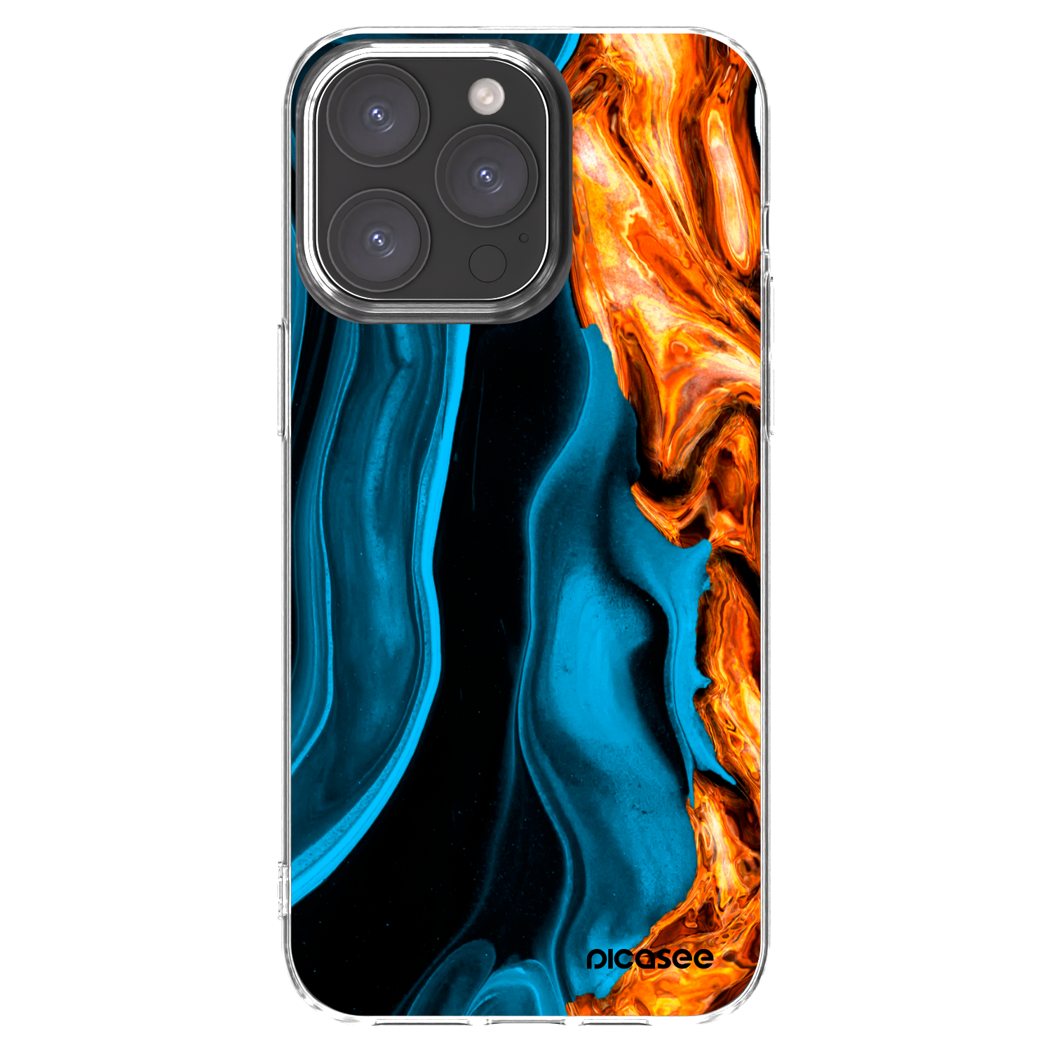Picasee átlátszó szilikon tok az alábbi mobiltelefonokra Apple iPhone 15 Pro Max - Gold blue