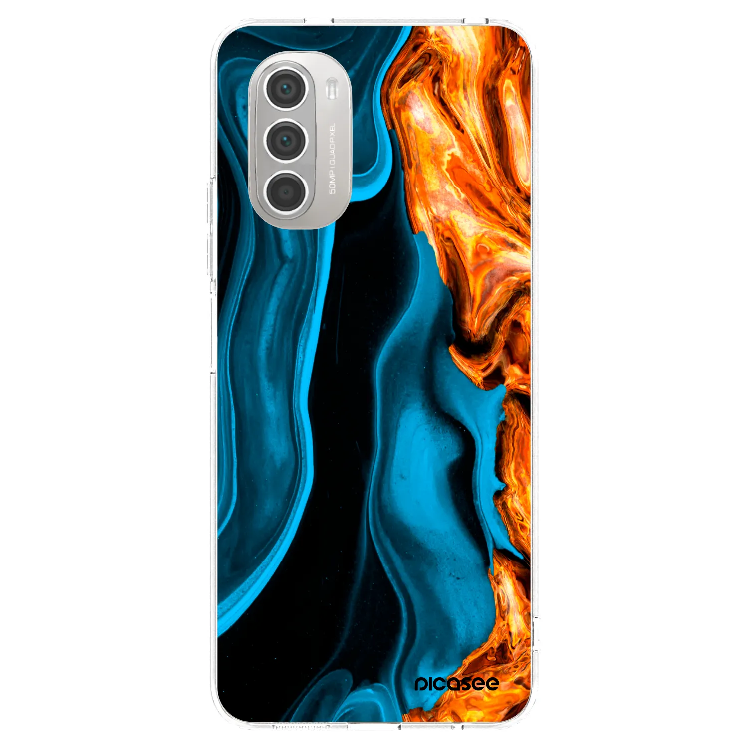 Picasee átlátszó szilikon tok az alábbi mobiltelefonokra Motorola Moto G51 - Gold blue