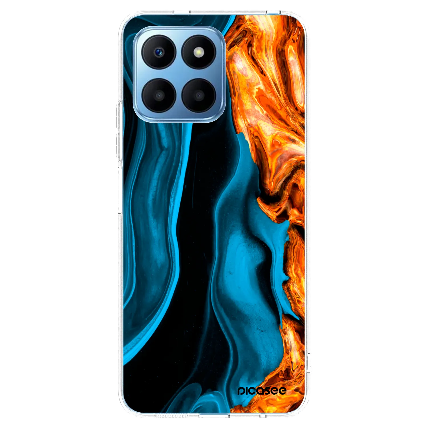 Picasee átlátszó szilikon tok az alábbi mobiltelefonokra Honor 70 Lite - Gold blue