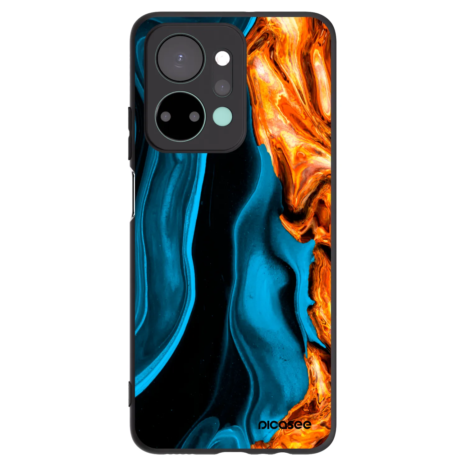 Picasee fekete szilikon tok az alábbi mobiltelefonokra Honor X7a - Gold blue