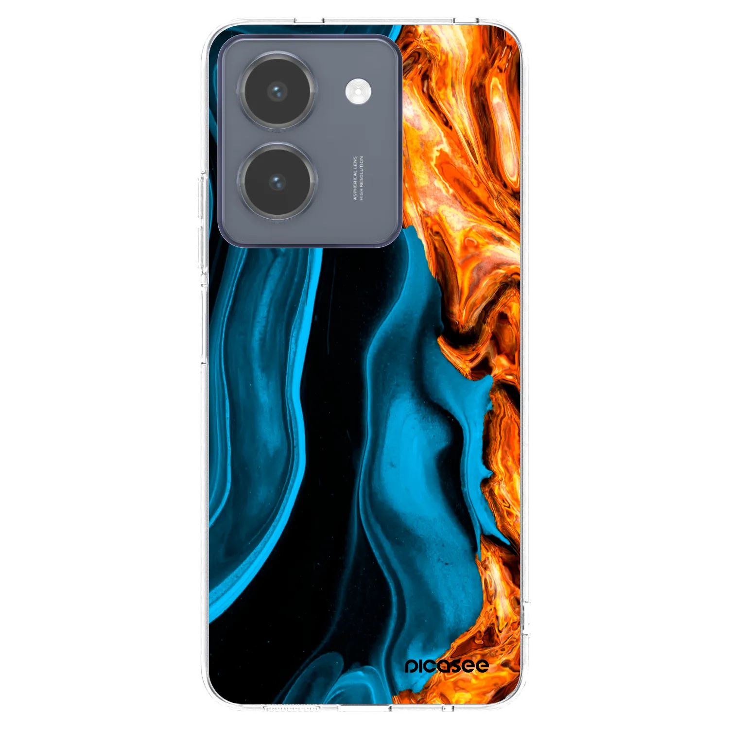 Picasee átlátszó szilikon tok az alábbi mobiltelefonokra Vivo Y36 4G - Gold blue