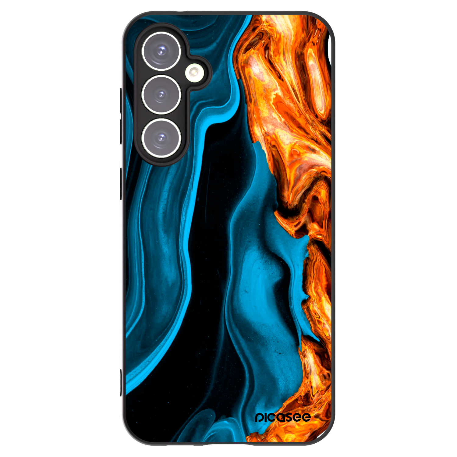 Picasee fekete szilikon tok az alábbi mobiltelefonokra Samsung Galaxy S23 FE S711B - Gold blue