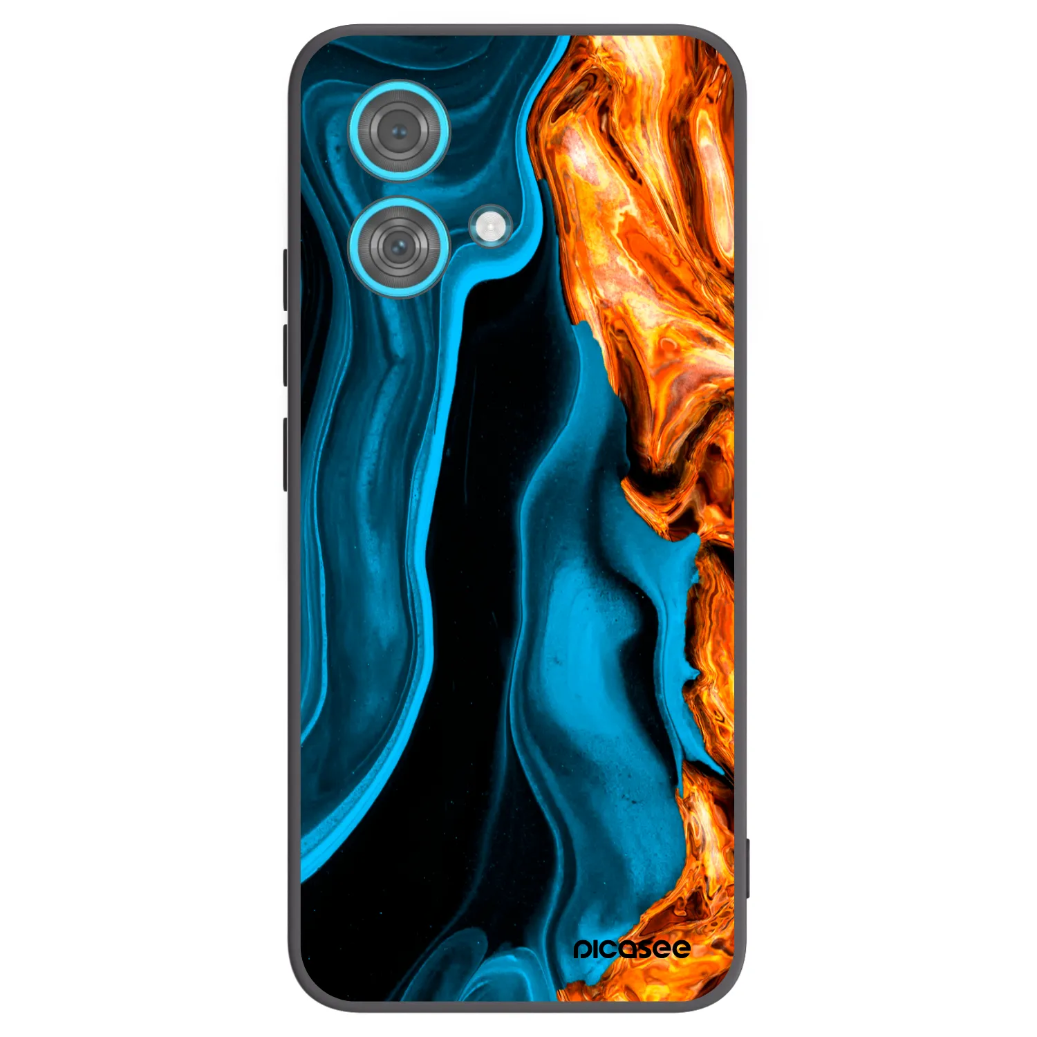 Picasee fekete szilikon tok az alábbi mobiltelefonokra Motorola Edge 40 Neo - Gold blue