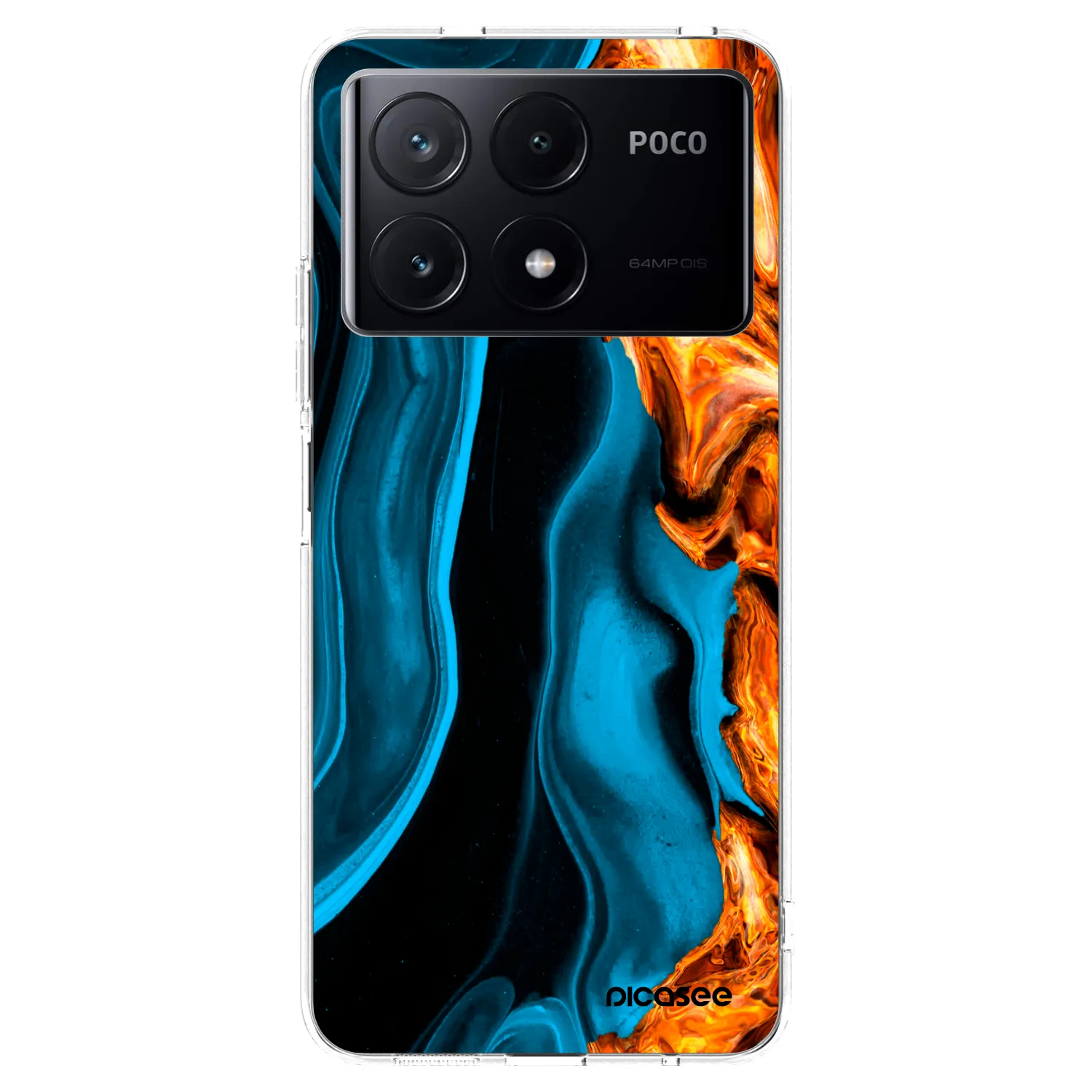 Picasee átlátszó szilikon tok az alábbi mobiltelefonokra Xiaomi Poco X6 Pro - Gold blue