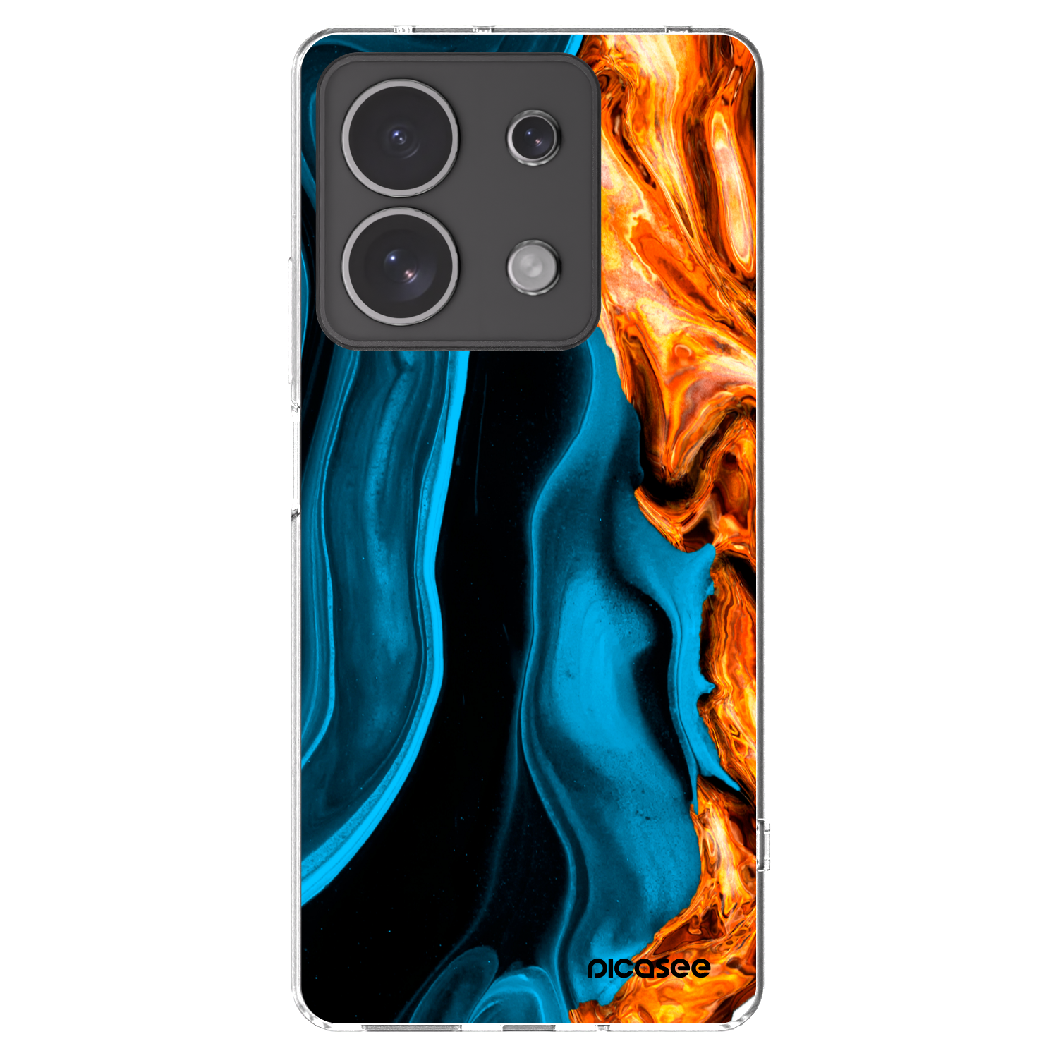 Picasee átlátszó szilikon tok az alábbi mobiltelefonokra Xiaomi Redmi Note 13 4G - Gold blue