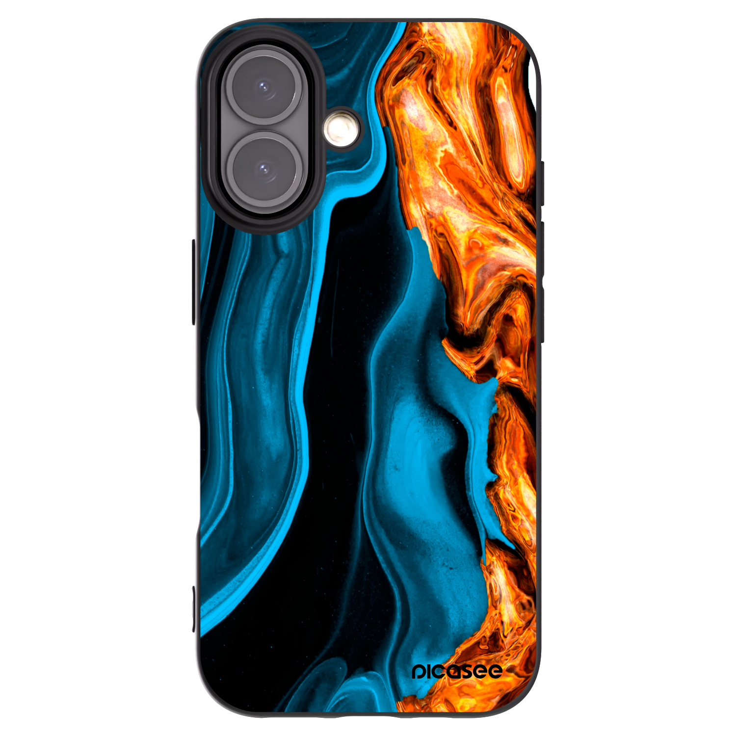 Picasee fekete szilikon tok az alábbi mobiltelefonokra Apple iPhone 16 - Gold blue
