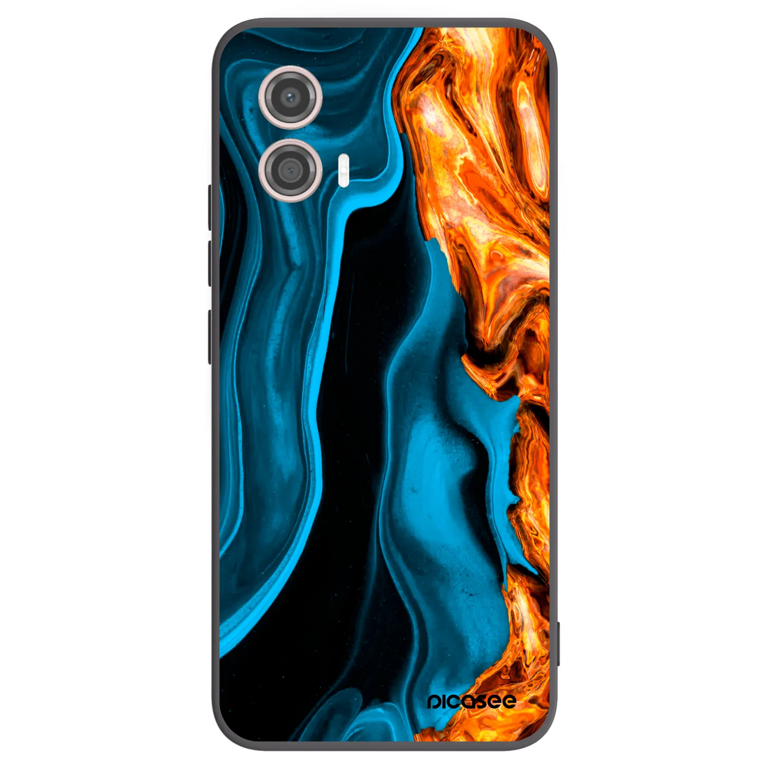 Picasee fekete szilikon tok az alábbi mobiltelefonokra Motorola Moto G53 5G - Gold blue