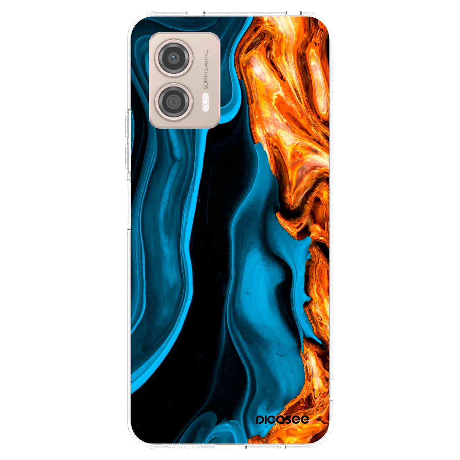 Picasee átlátszó szilikon tok az alábbi mobiltelefonokra Motorola Moto G53 5G - Gold blue