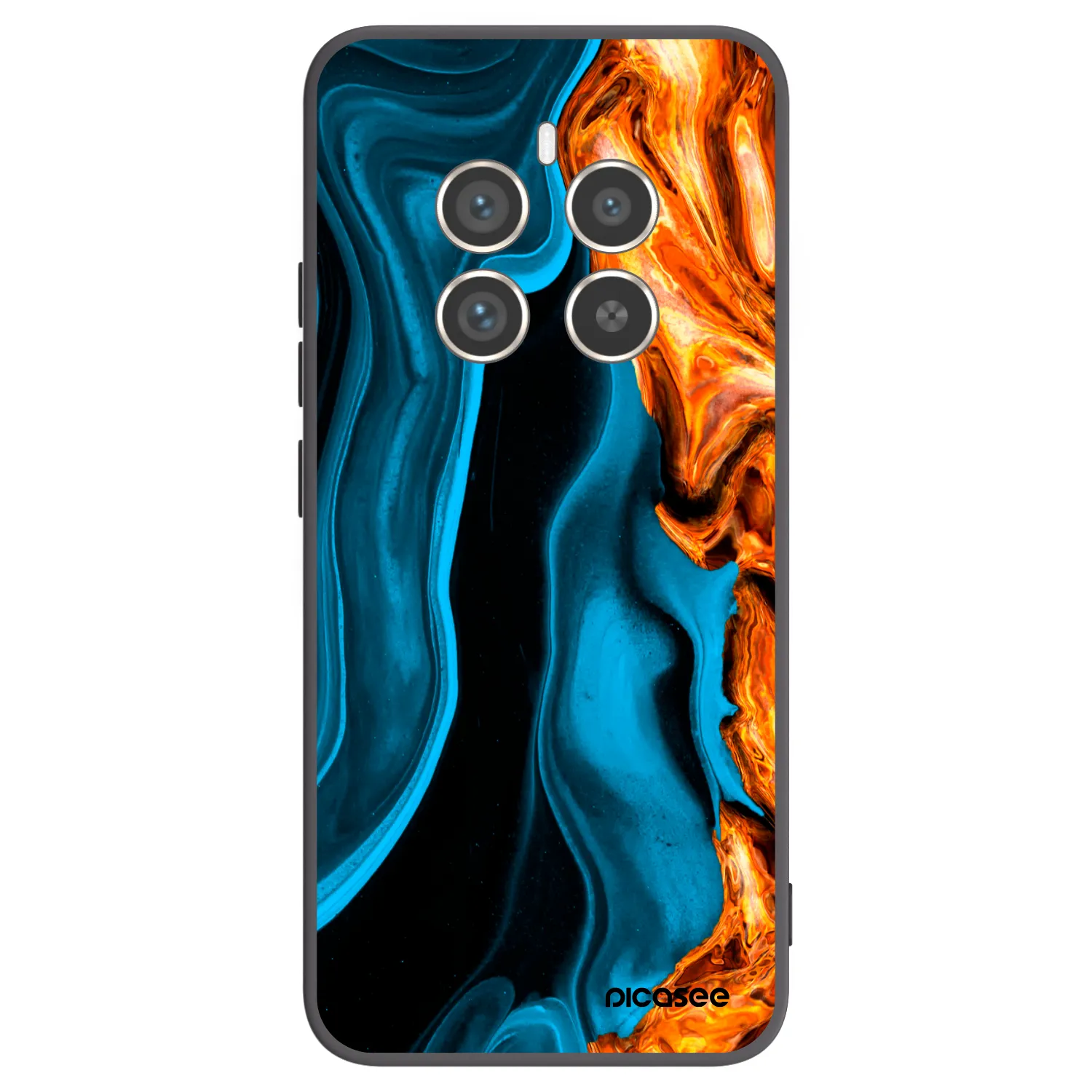Picasee fekete szilikon tok az alábbi mobiltelefonokra Realme 12 Pro 5G - Gold blue