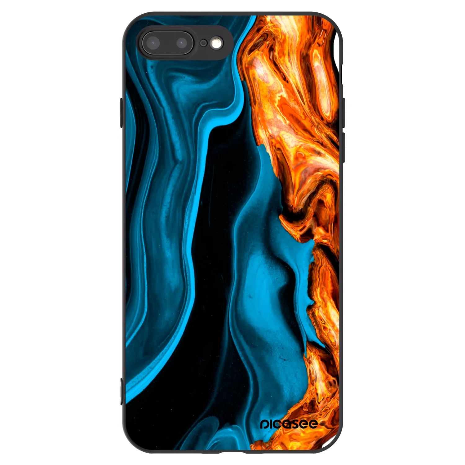 Picasee fekete szilikon tok az alábbi mobiltelefonokra Apple iPhone 7 Plus - Gold blue