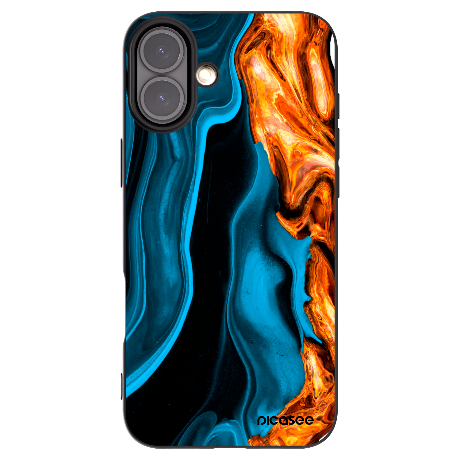 Picasee fekete szilikon tok az alábbi mobiltelefonokra Apple iPhone 16 Plus - Gold blue