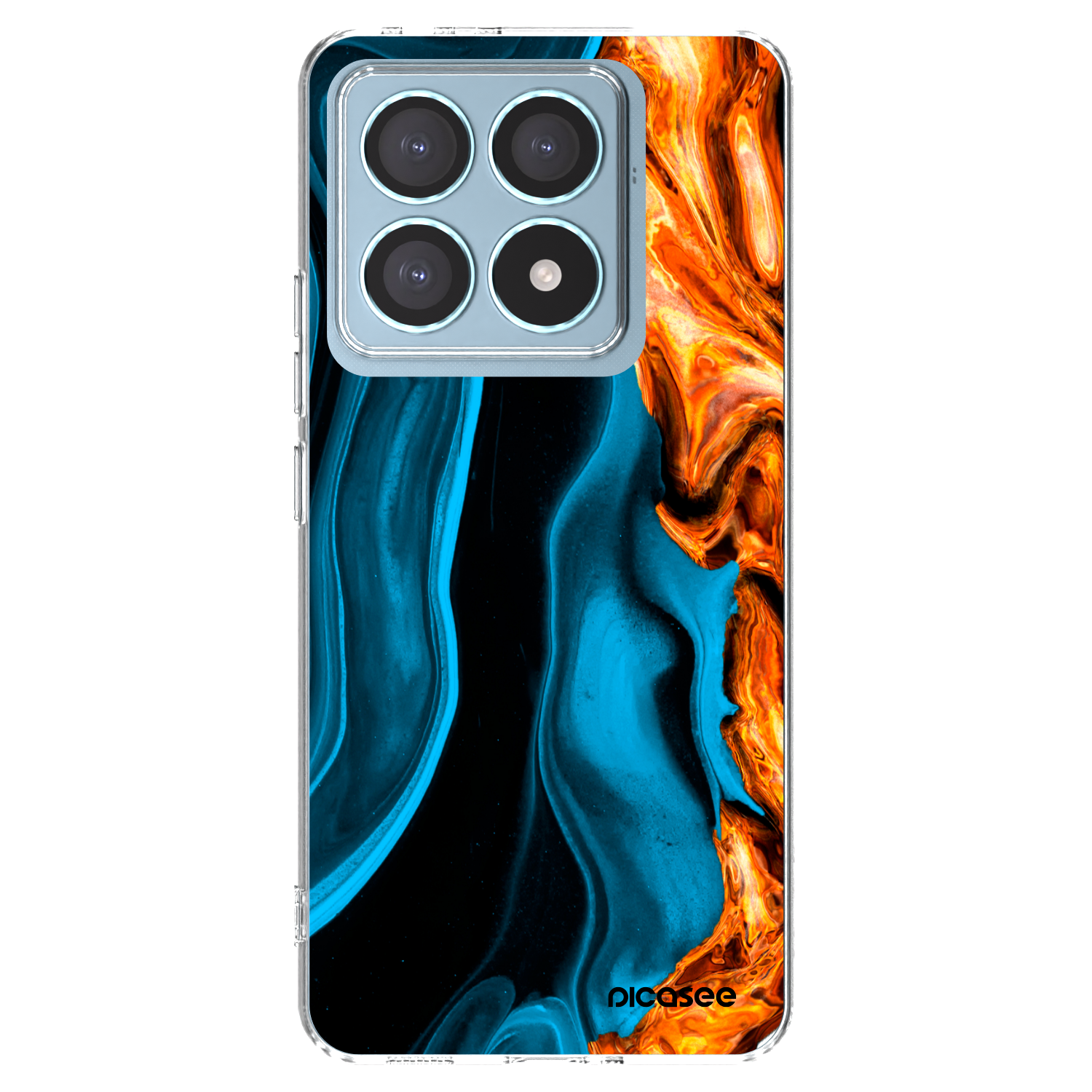 Picasee átlátszó szilikon tok az alábbi mobiltelefonokra Xiaomi 14T Pro - Gold blue